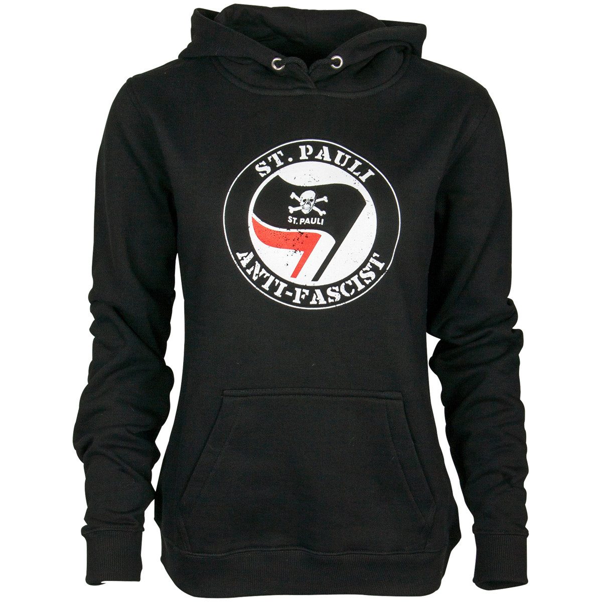 FC St. Pauli Kapuzenpullover FC St. Pauli - Damen Kapuzenpullover Anti Fascist - schwarz