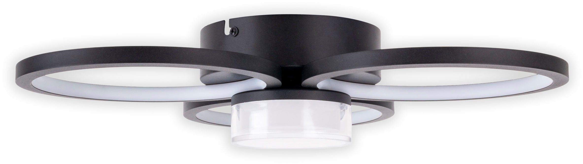 näve LED Deckenleuchte Cimo, Dimmfunktion, LED wechselbar, Warmweiß, stufenweise dimmbar per Wandschalter, Lichtfarbe warmweiß, schwarz