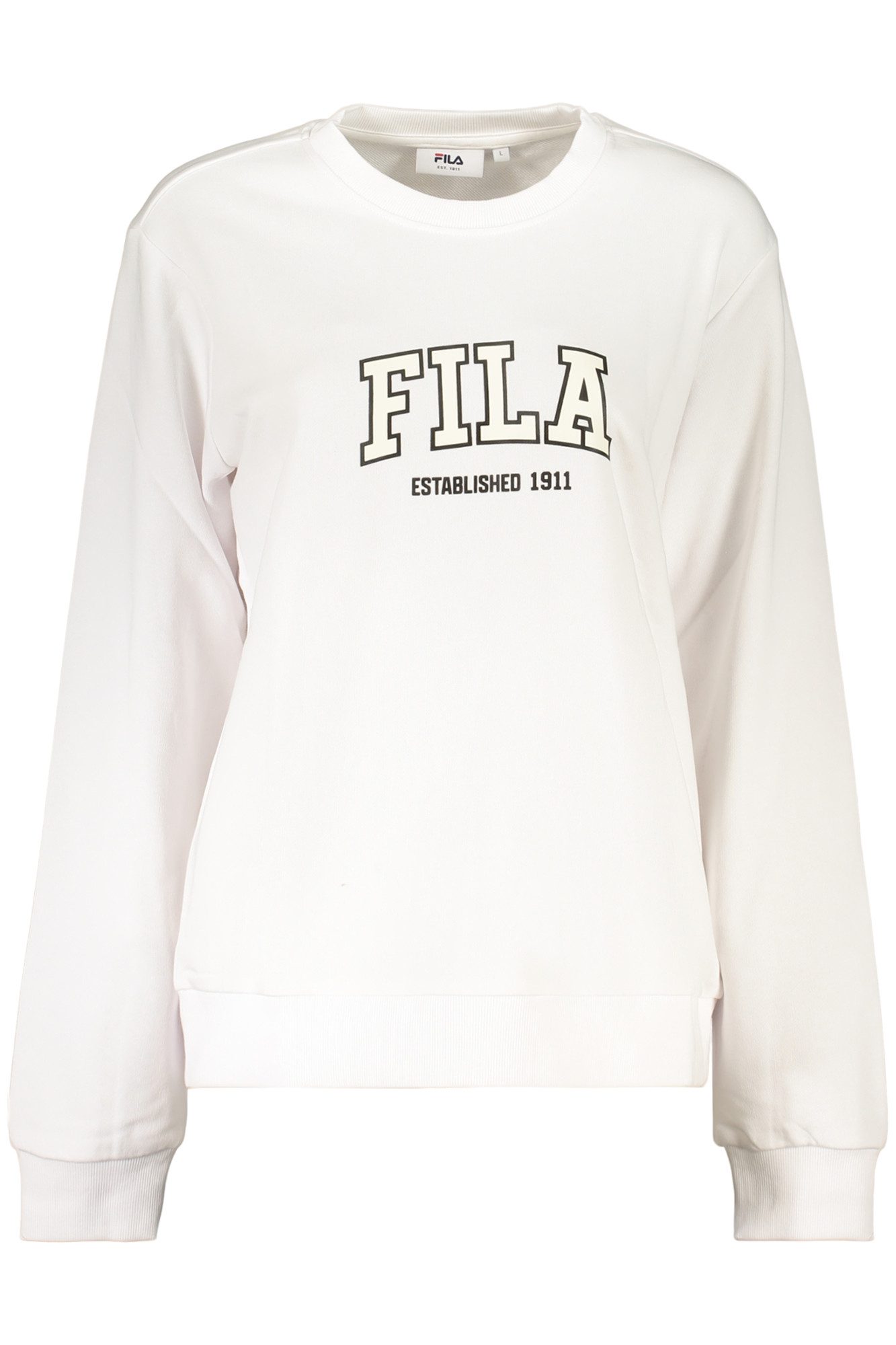 Fila Sweatshirt Damen Sweatshirt - Weiß, Langarm, Bio-Baumwolle