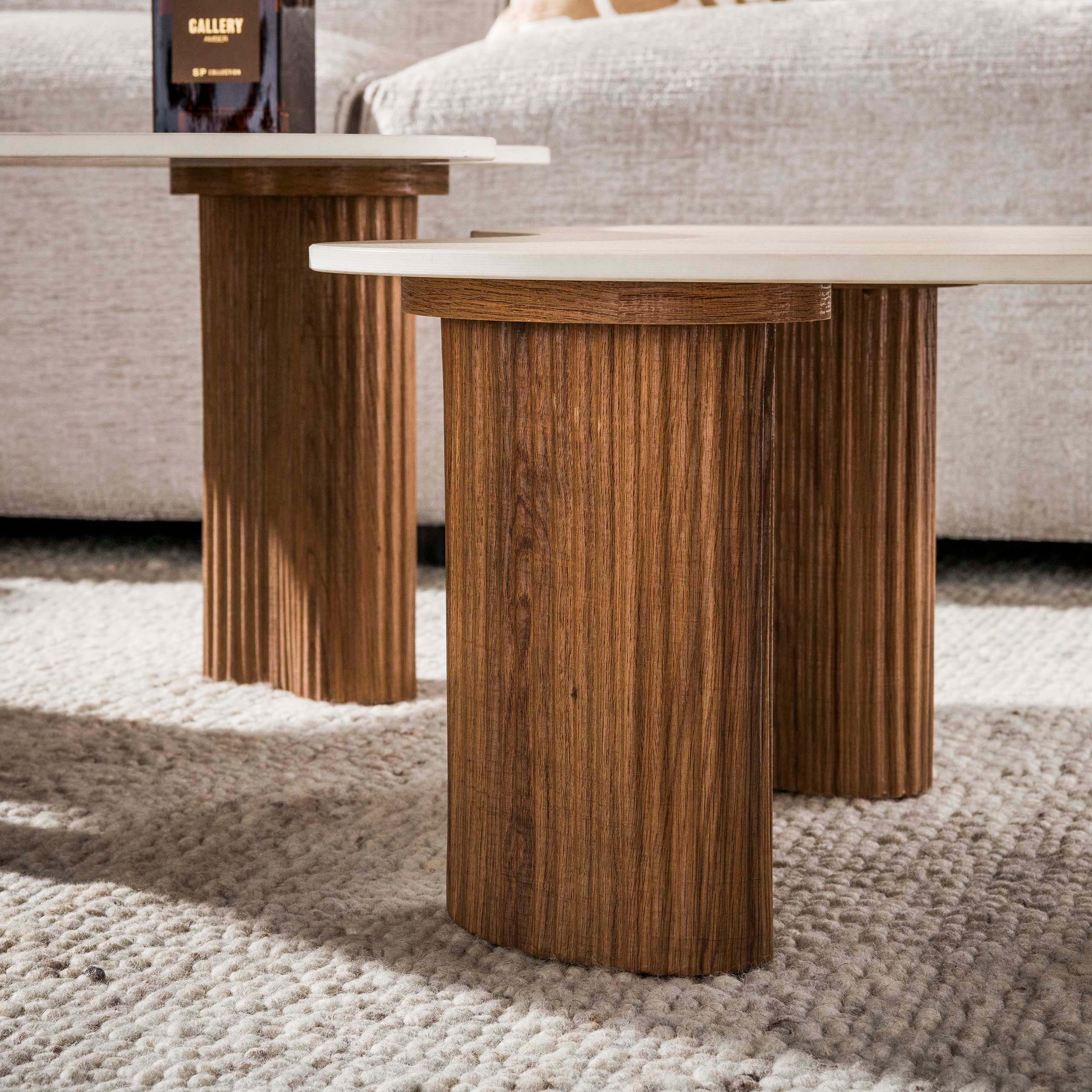 Sitheim® Couchtisch CERAMO aperto 2er Set / 3D Keramik Taj Mahal/ Travertinoptik (Spar-Set, 2er Set) – Bild 5 von 5
