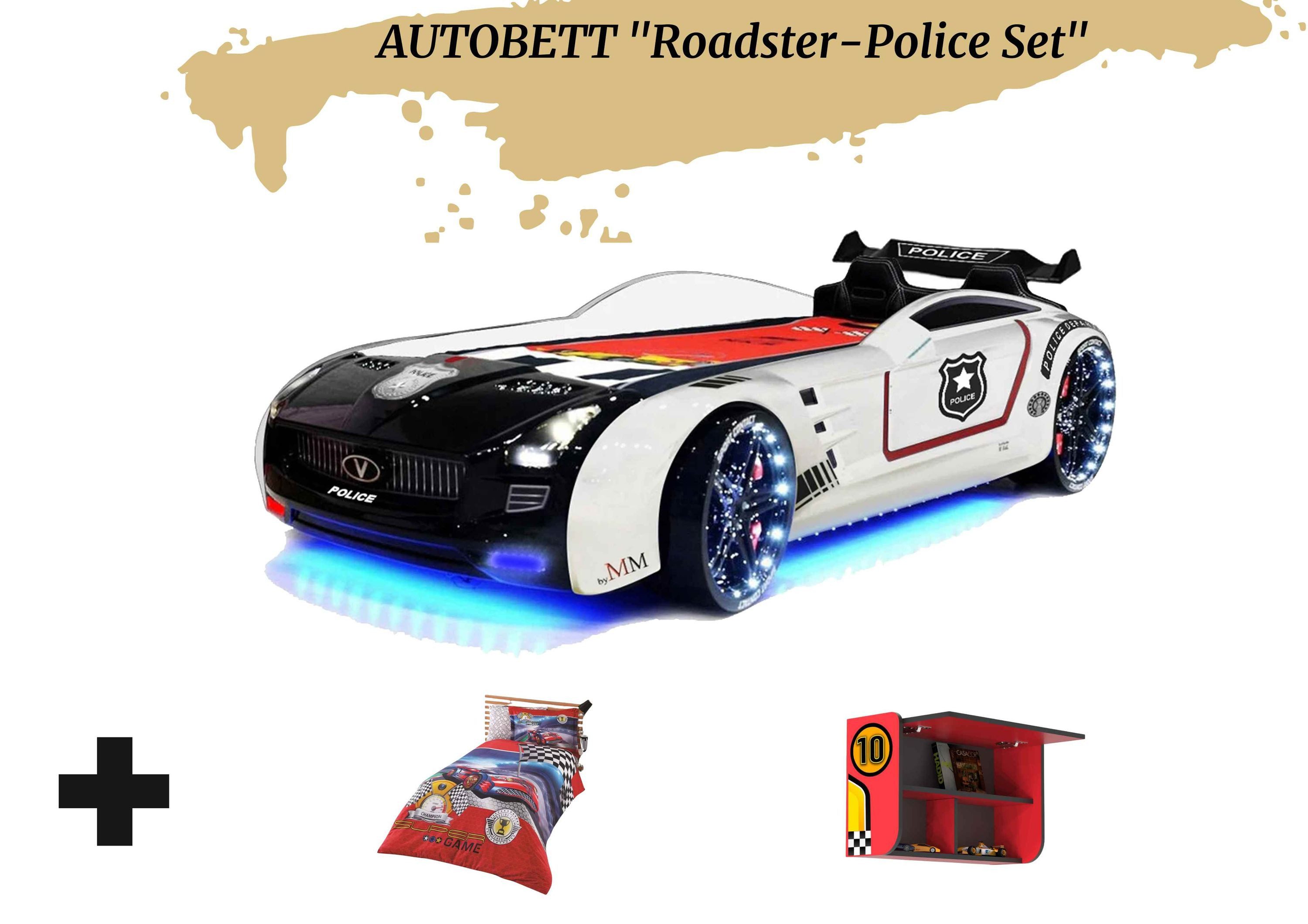 Aileenstore Autobett Rio (inkl. Wandregal, Bettwäsche, günstig online kaufen