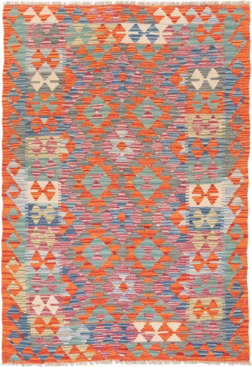 Orientteppich Kelim Afghan 98x138 Handgewebter Orientteppich, Nain Trading, rechteckig, Höhe: 3 mm