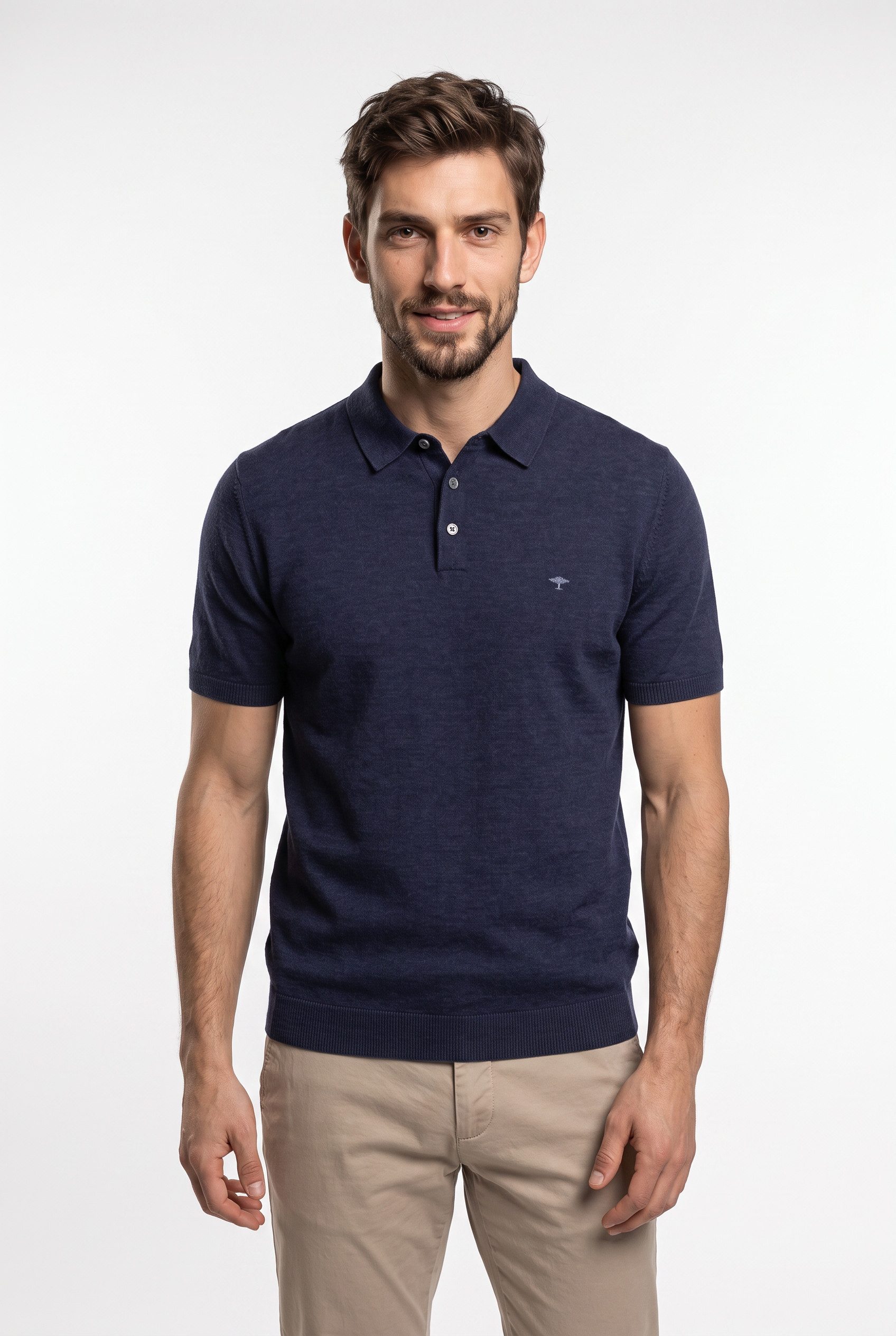 FYNCH-HATTON Polokragenpullover Sommershirt mit Stickerei