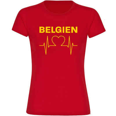 multifanshop T-Shirt Damen Belgien - Herzschlag - Frauen