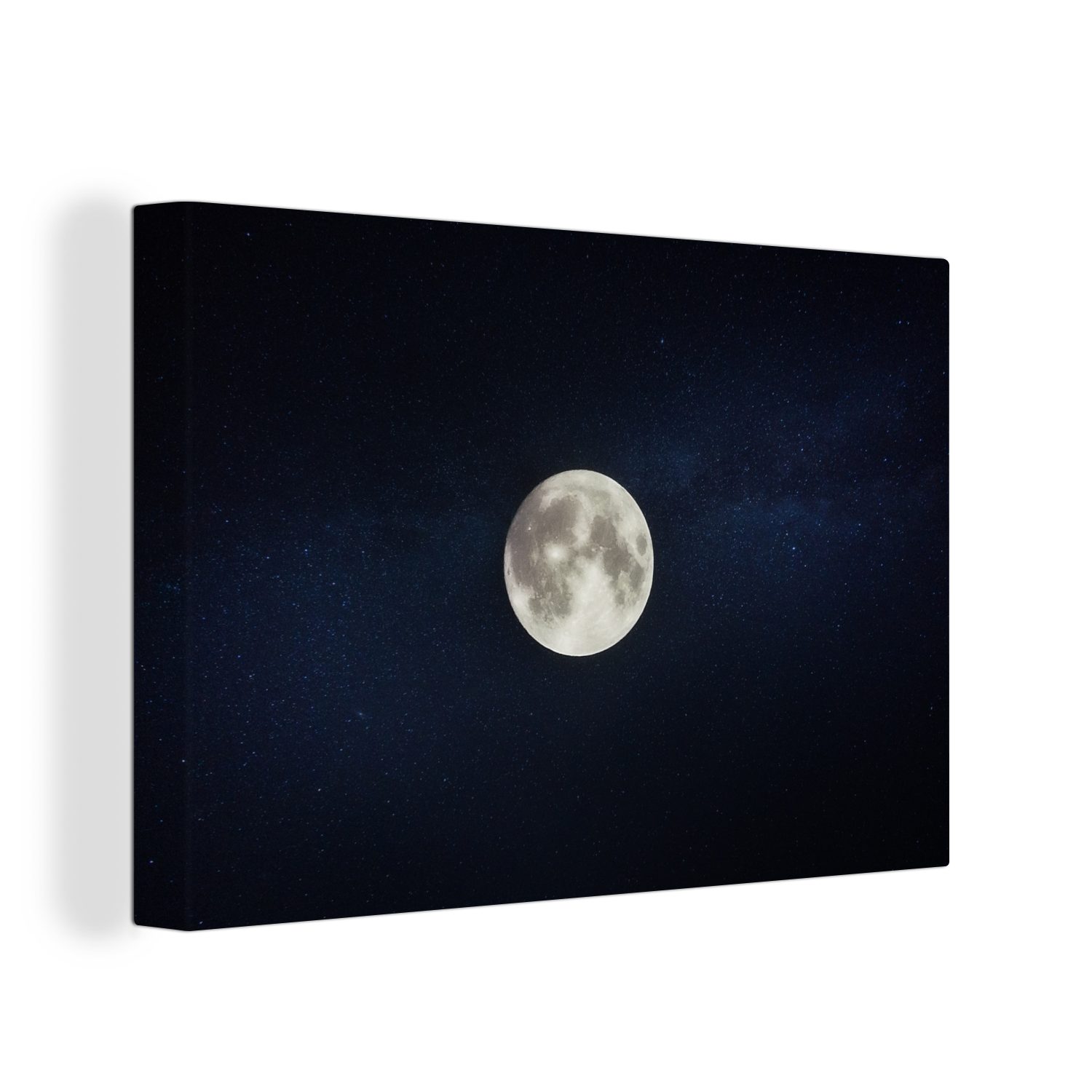 Wandbild cm - Mond OneMillionCanvasses® Leinwandbilder, Leinwandbild Nacht, 30x20 Universum - Wanddeko, Aufhängefertig, St), (1