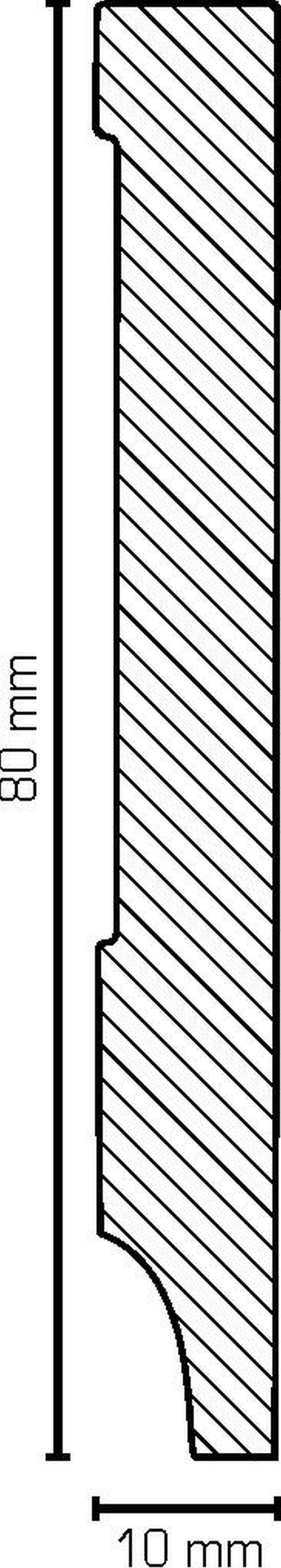 Südbrock Sockelleiste Sockelleiste weiß MDF 10 x 80 mm Foliert RAL 9016 Fußleisten, L: 250 cm, H: 8 cm, 1-St.