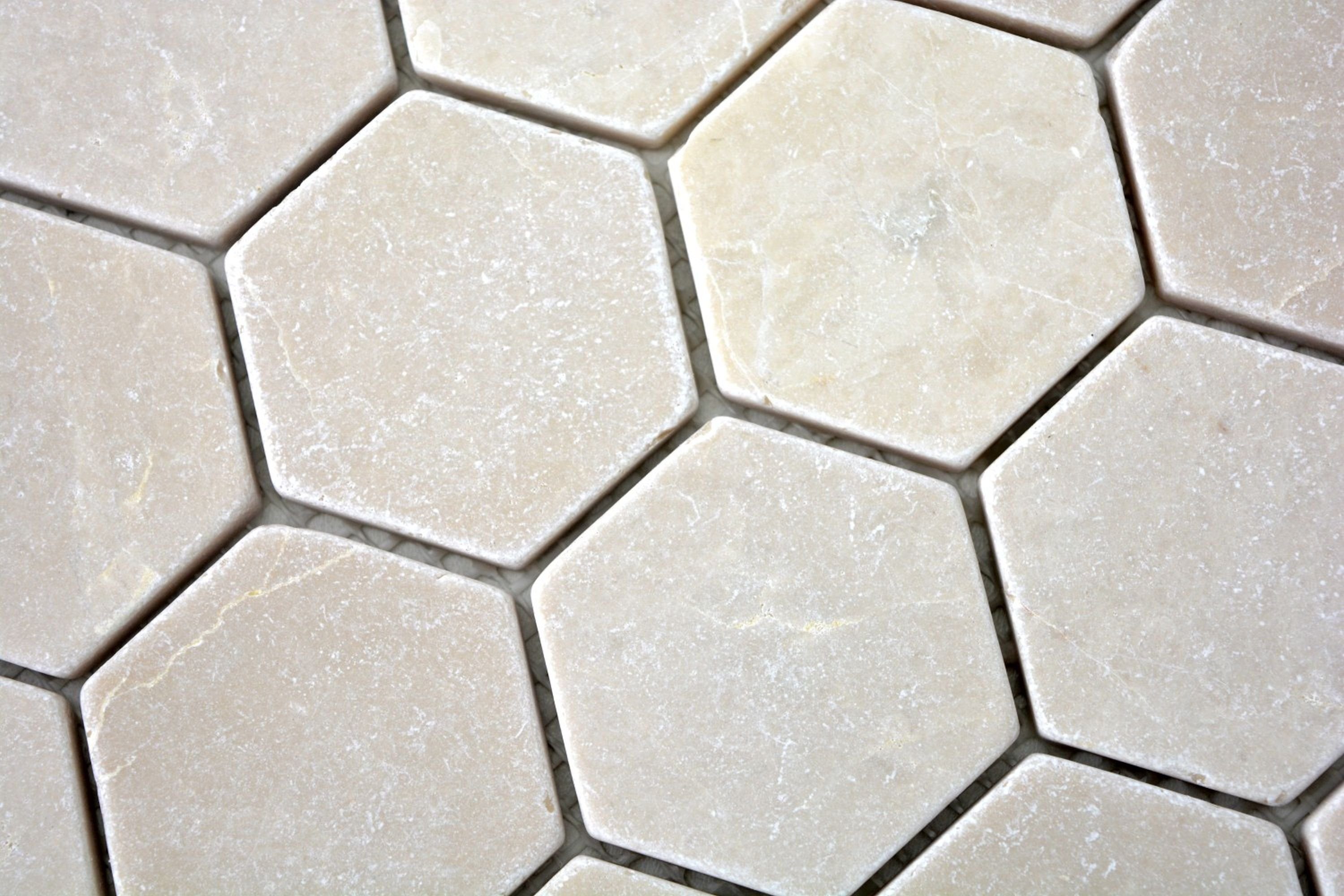 Bodenfliese beige creme Bad Mosani Fliese Marmor Mosaik vanille Naturstein Wand