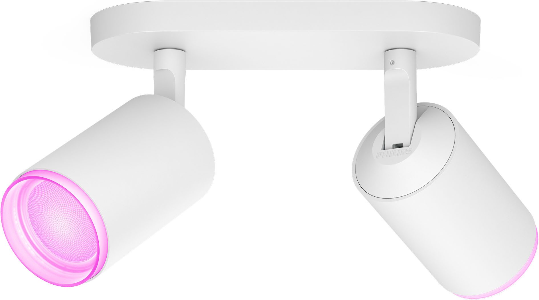 Philips Hue LED Deckenspot White & Color Ambiance Fugato 2er Aufbauspot, Abschaltautomatik, Bluetooth, CCT - über Fernbedienung, Dimmfunktion, Einschlafhilfe, Farbsteuerung, Farbwechsel, Memory, nach Trennung vom Netz, Nachtlichtfunktion, RGB, Smart Home, Timerfunktion, Weckerfunktion, dimmbar über Fernbedienung, mehrere Helligkeitsstufen, LED wechselbar, Farbwechsler, RGB, warmweiß - kaltweiß, Steuerbar per App und Stimme, Smart Home fähig, Farbfähig und Weißtöne