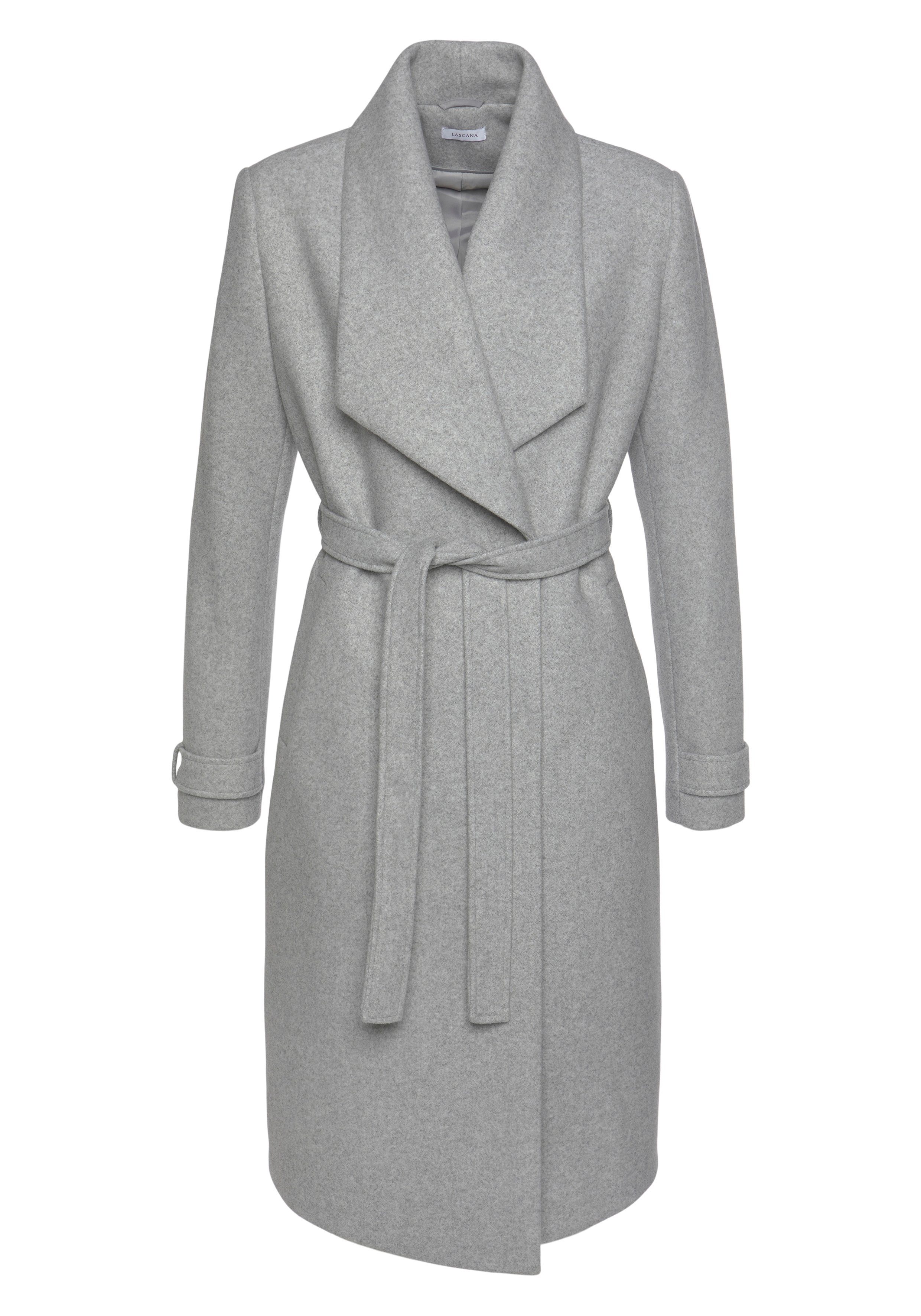 LASCANA Langmantel mit Bindegürtel und Taschen, eleganter Damenmantel. Reduzierter Preis € 79,99. Unverbindliche Preisempfehlung € 119,99