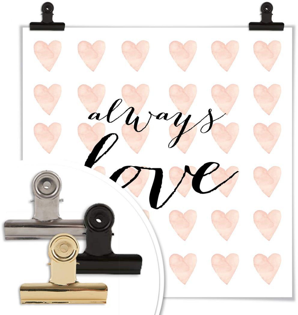 Wall-Art Bild, Love, Always (1 Poster Schriftzug Liebe Wandposter Poster, Schriftzug St), Wandbild,