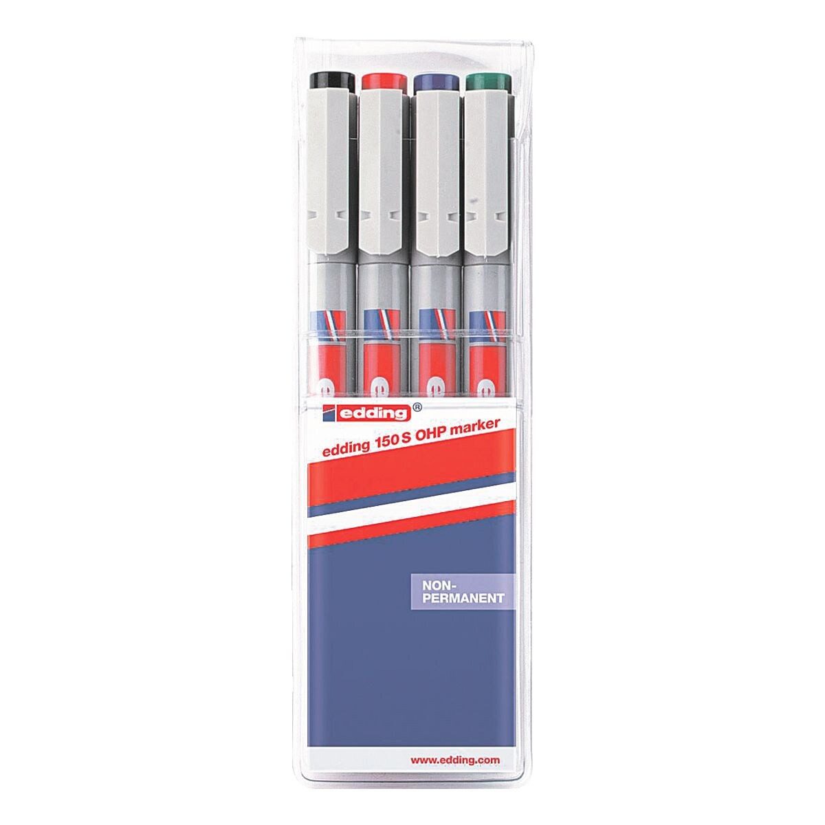 edding Folienstift e-150 S, (4-tlg), mit non-permanenter Tinte