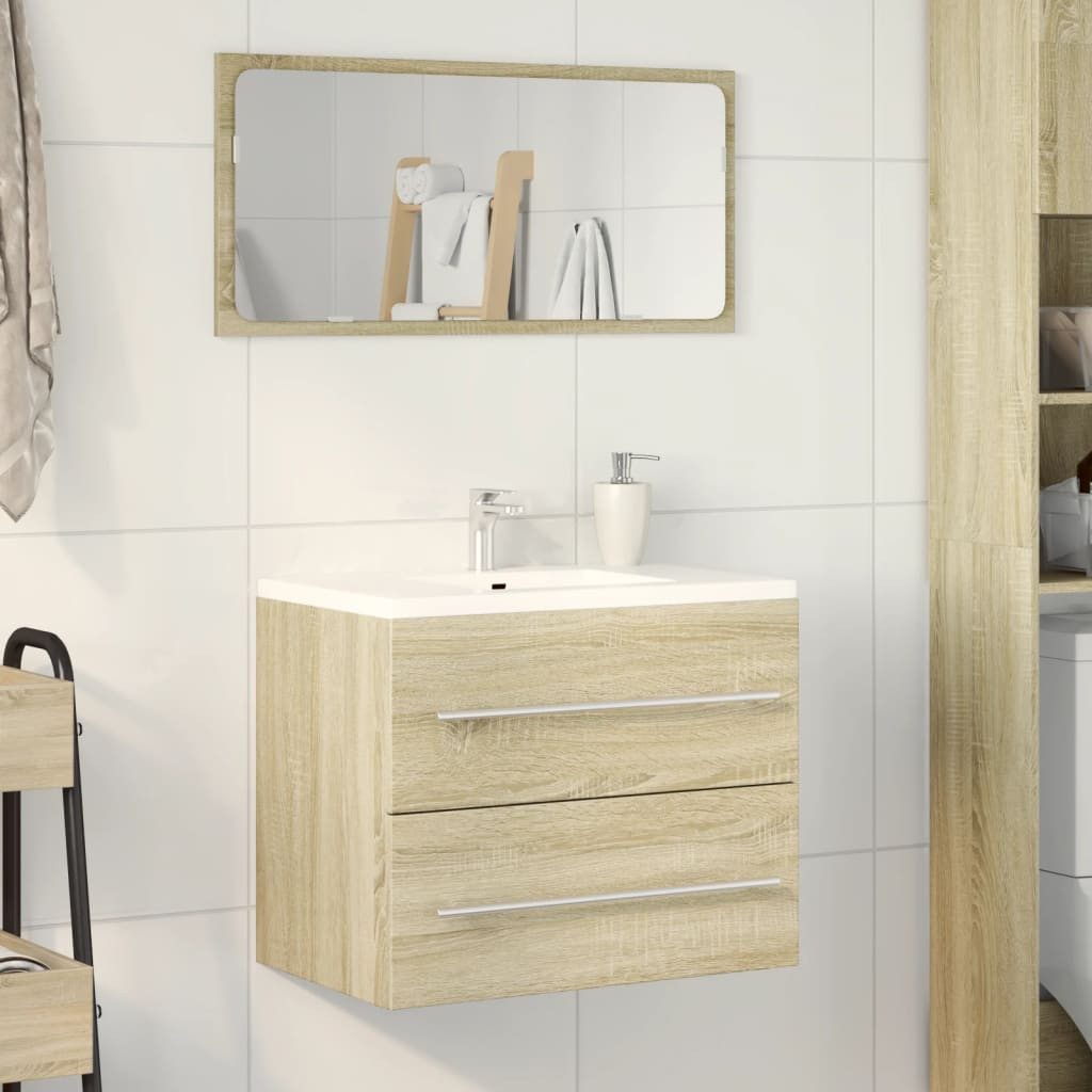vidaXL Badezimmer-Set Waschbeckenunterschrank Sonoma-Eiche 60x38,5x48cm Hol günstig online kaufen