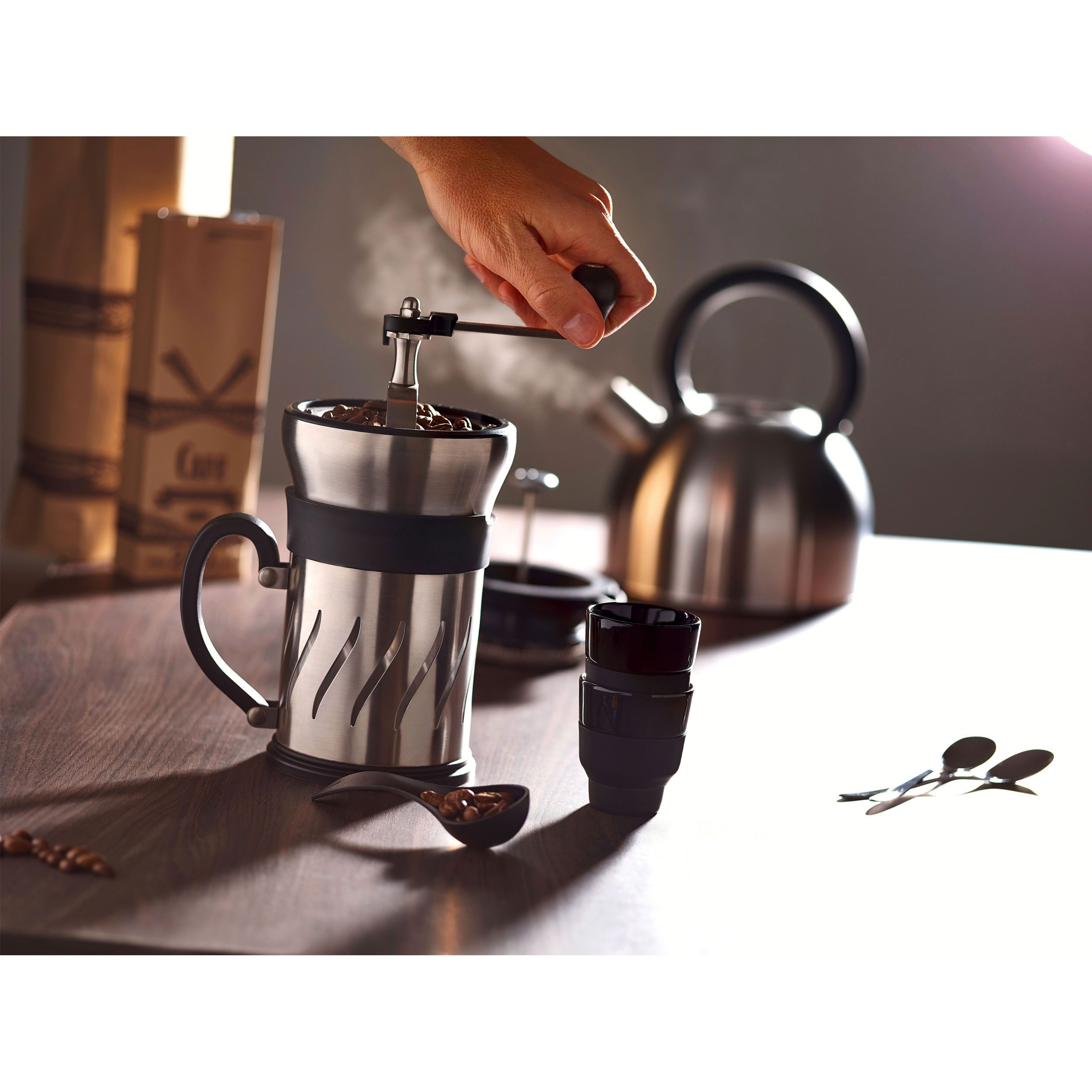PEUGEOT Kaffeemühle PARIS PRESS 15cm 2in1 Frenchpress Kaffeebereiter