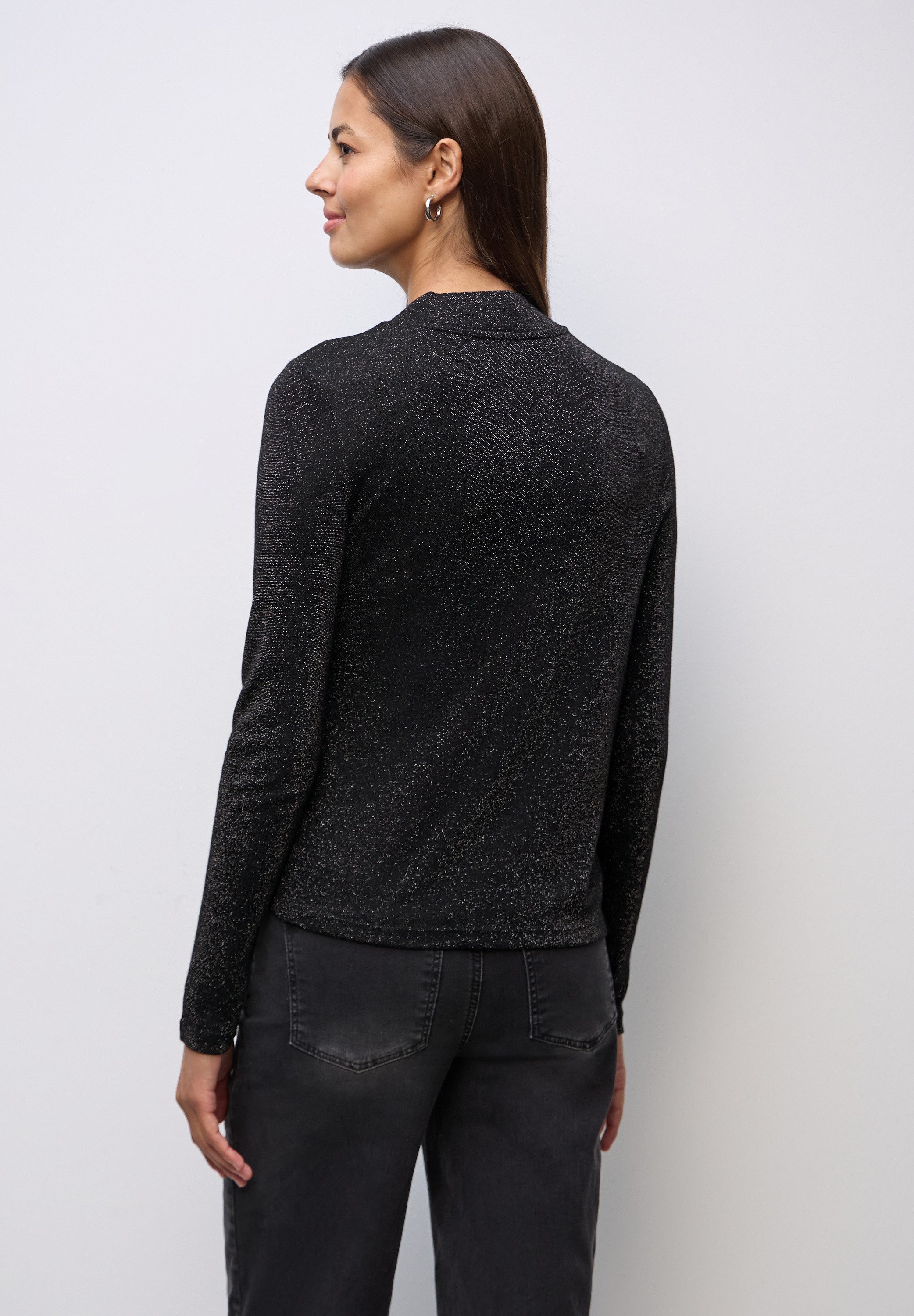 STREET ONE Langarmshirt im Glitzer-Look günstig online kaufen