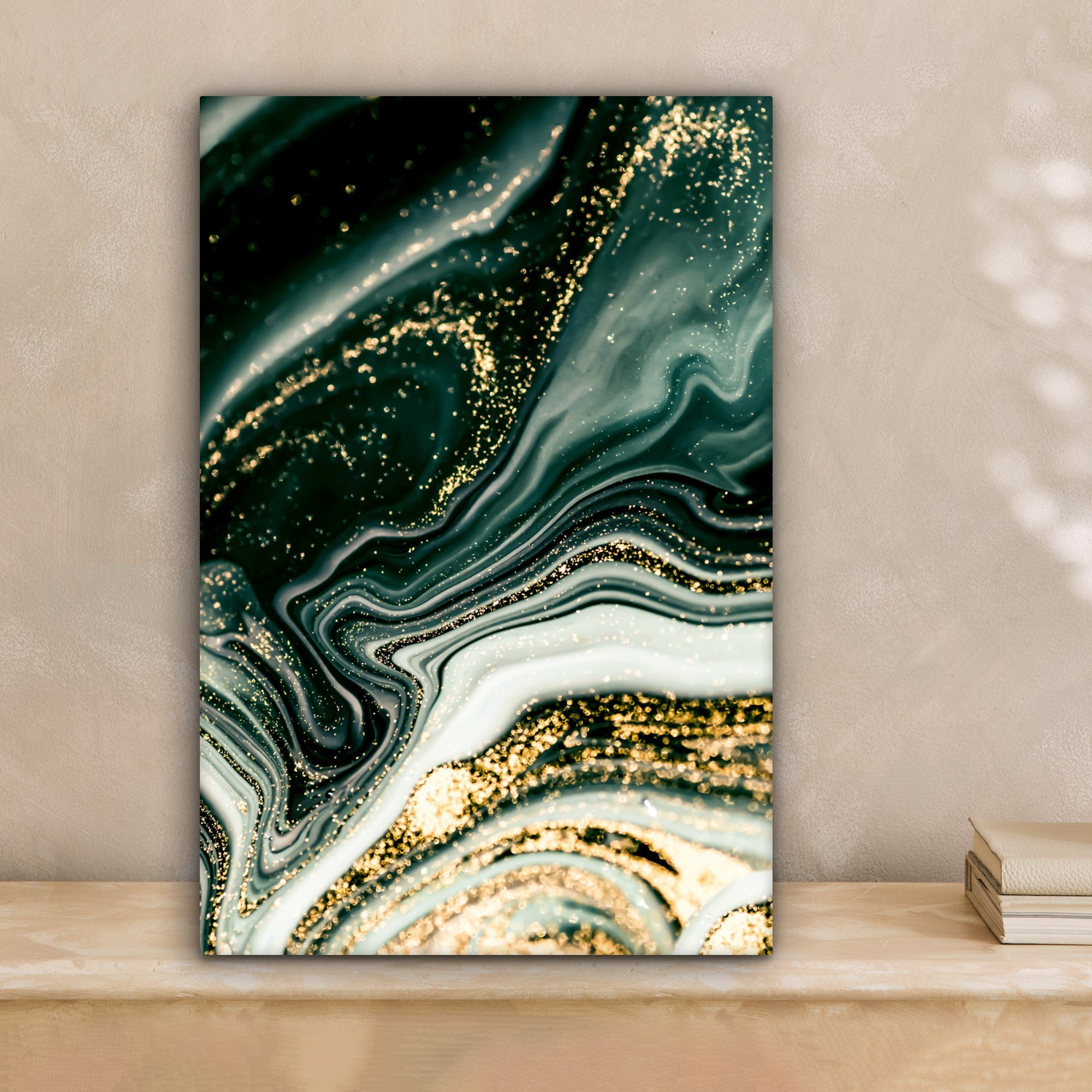 OneMillionCanvasses® Leinwandbild Marmoroptik - Gold - günstig online kaufen