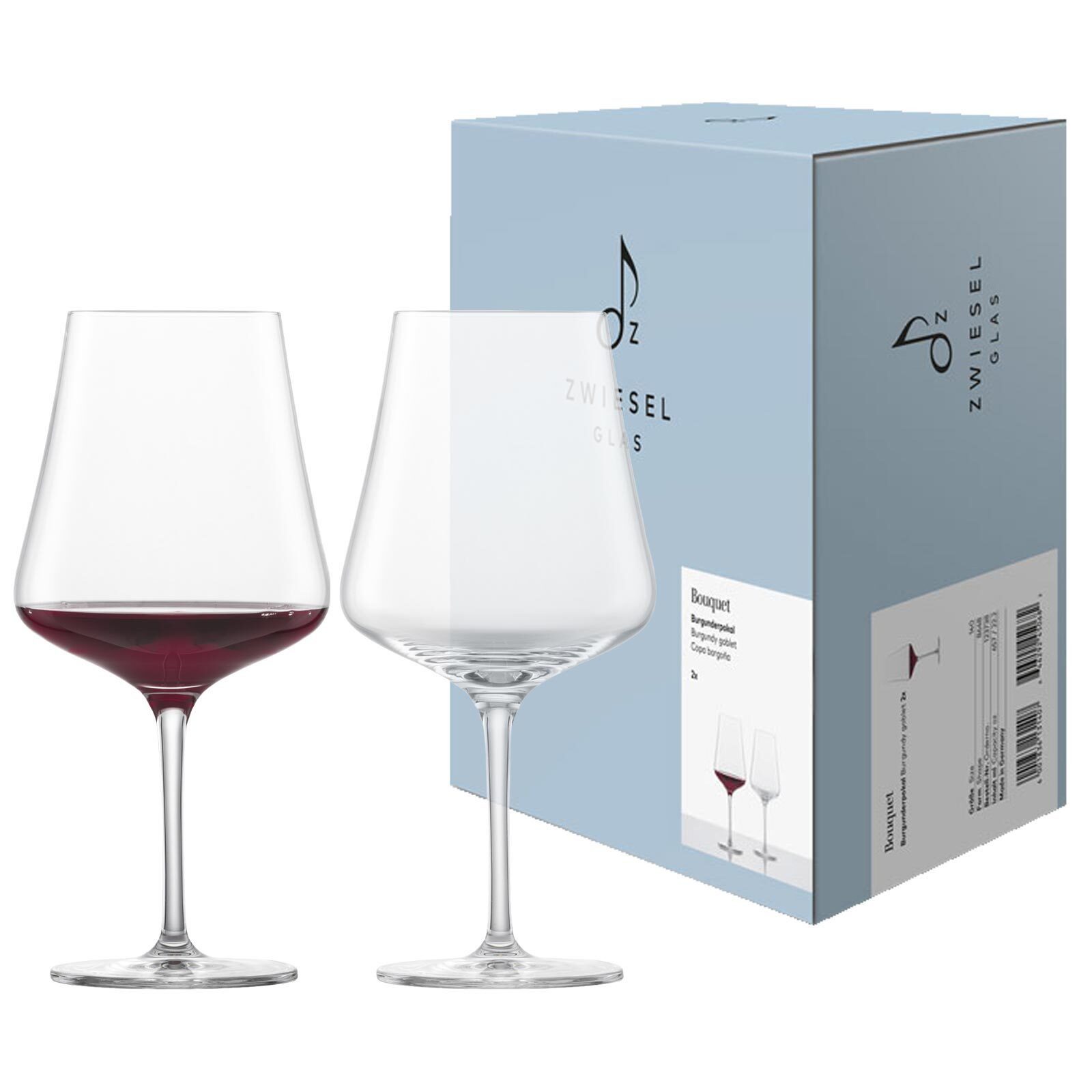 Zwiesel Glas Rotweinglas Bouquet Burgunder Rotweingläser 657 ml 2er Set, 2-tlg., Glas