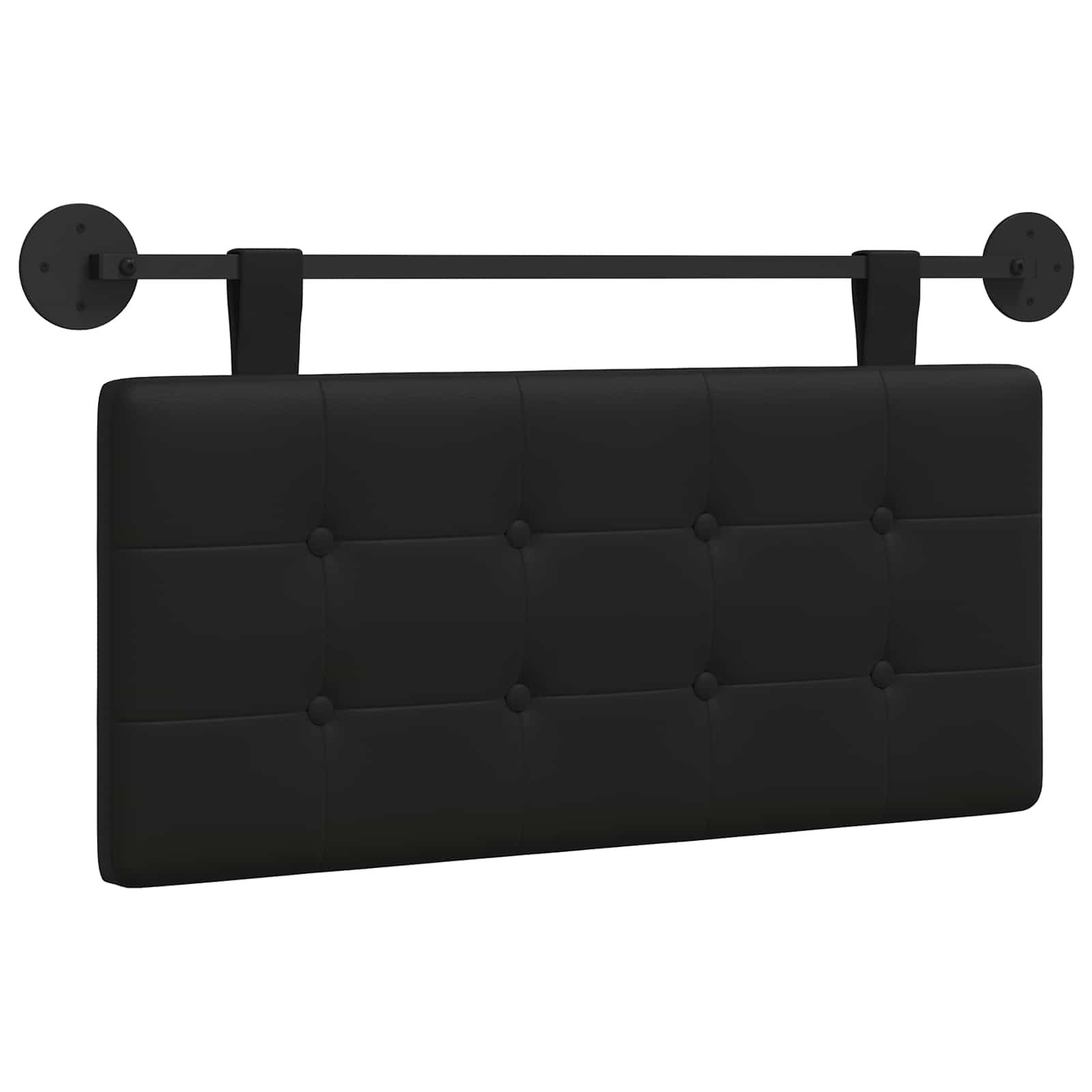 vidaXL Bett Hängendes Kopfteil Schwarz Kunstleder (1-tlg)