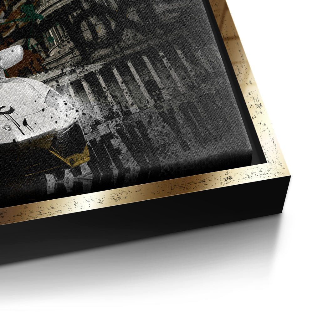 DOTCOMCANVAS® Leinwandbild, Premium Wandbild Peaky Blinders Panorama - - Erfolgsbild goldener Rahmen