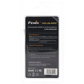 Fenix Akku für Fenix PD40R Led-Taschenlampe Fenix ARB-L26-4500P, 26650 Li-I Akku 4500 mAh (3,6 V)