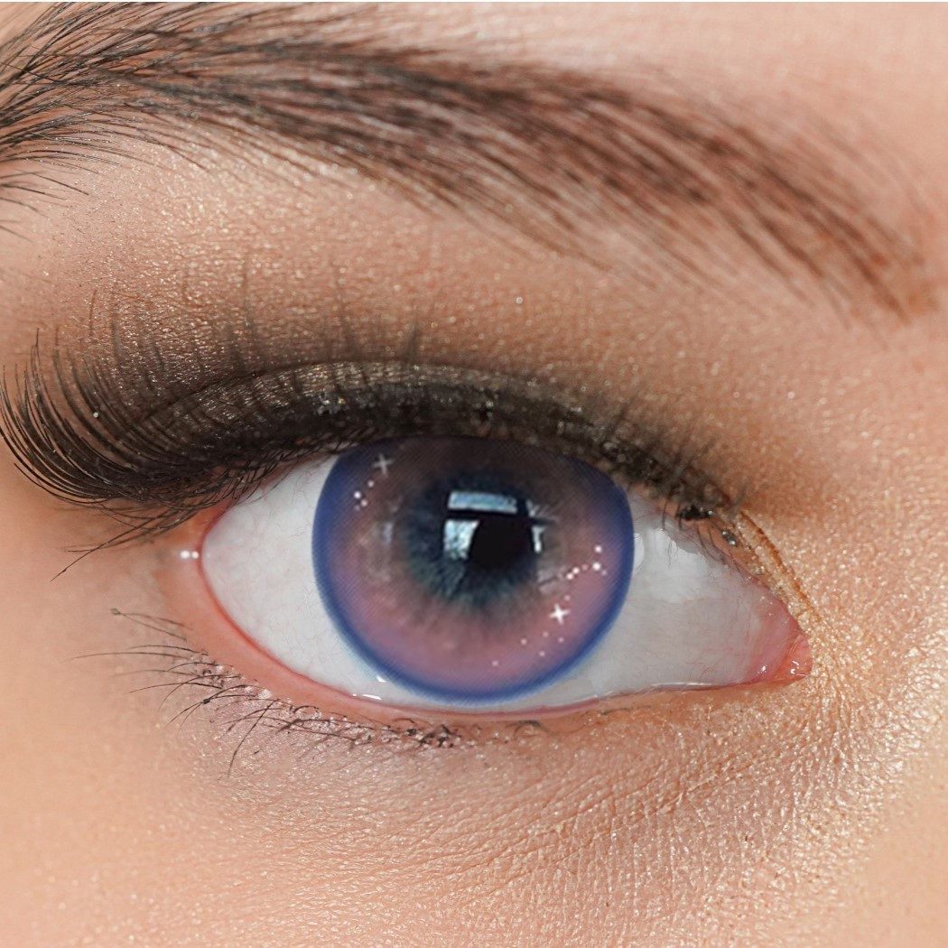 Charmiga Jahreslinsen Farbige Kontaktlinsen Pink-Blau, Farblinsen, Fasching, Stars Pink-Blue, Farbige Jahreslinsen