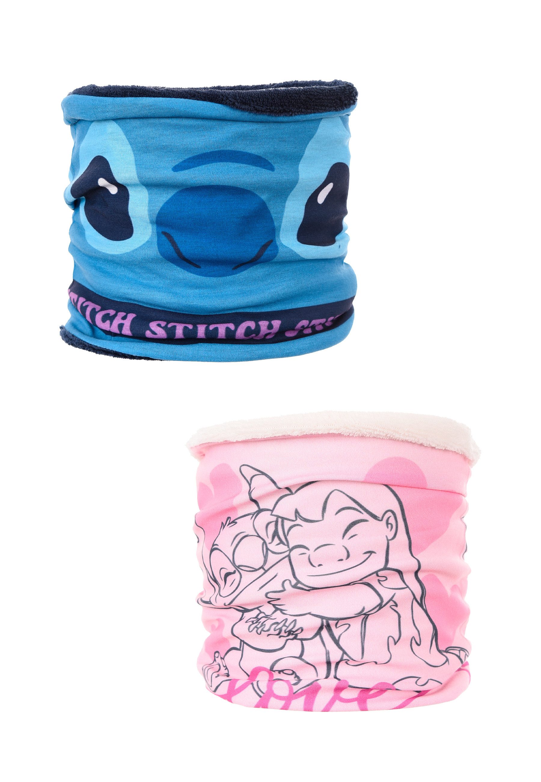 Stitch Loop Kinder Schlauchschal Doppelpack Disney Mädchen Winter Fleece