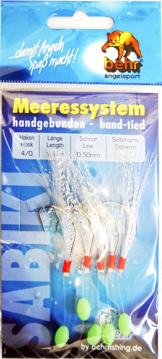 Kunstköder Behr Makrelensystem Makrelenvorfach 5 Haken Gr. 4/0