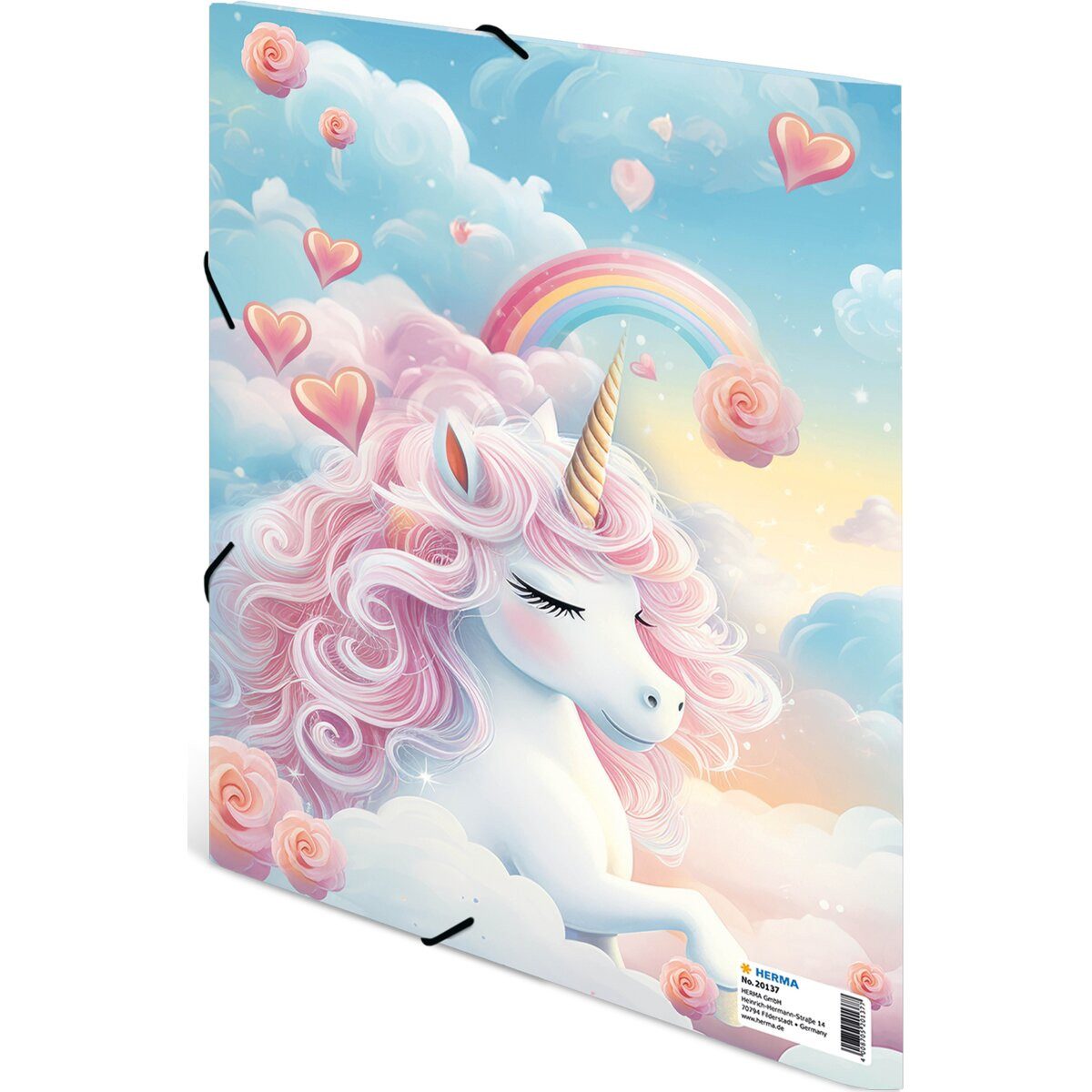 HERMA Fächermappe Sammelmappe A4 Karton Happy Unicorns