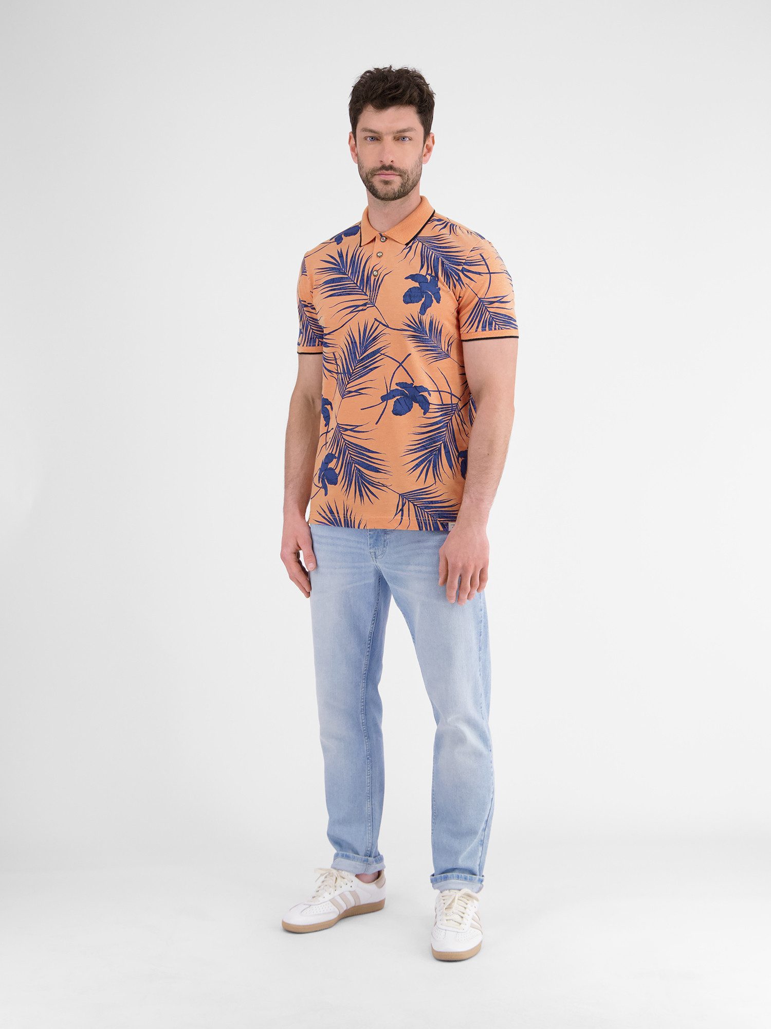 LERROS Poloshirt Modisches Poloshirt, sommerlich gemustert