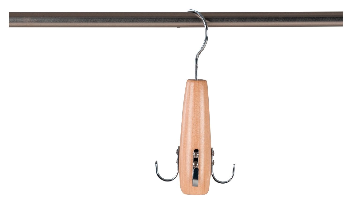 Home4You Gürtelhalter ROLFO, Ø 8 cm, H 19 cm, 4 verchromte Haken, mit Aufhängung