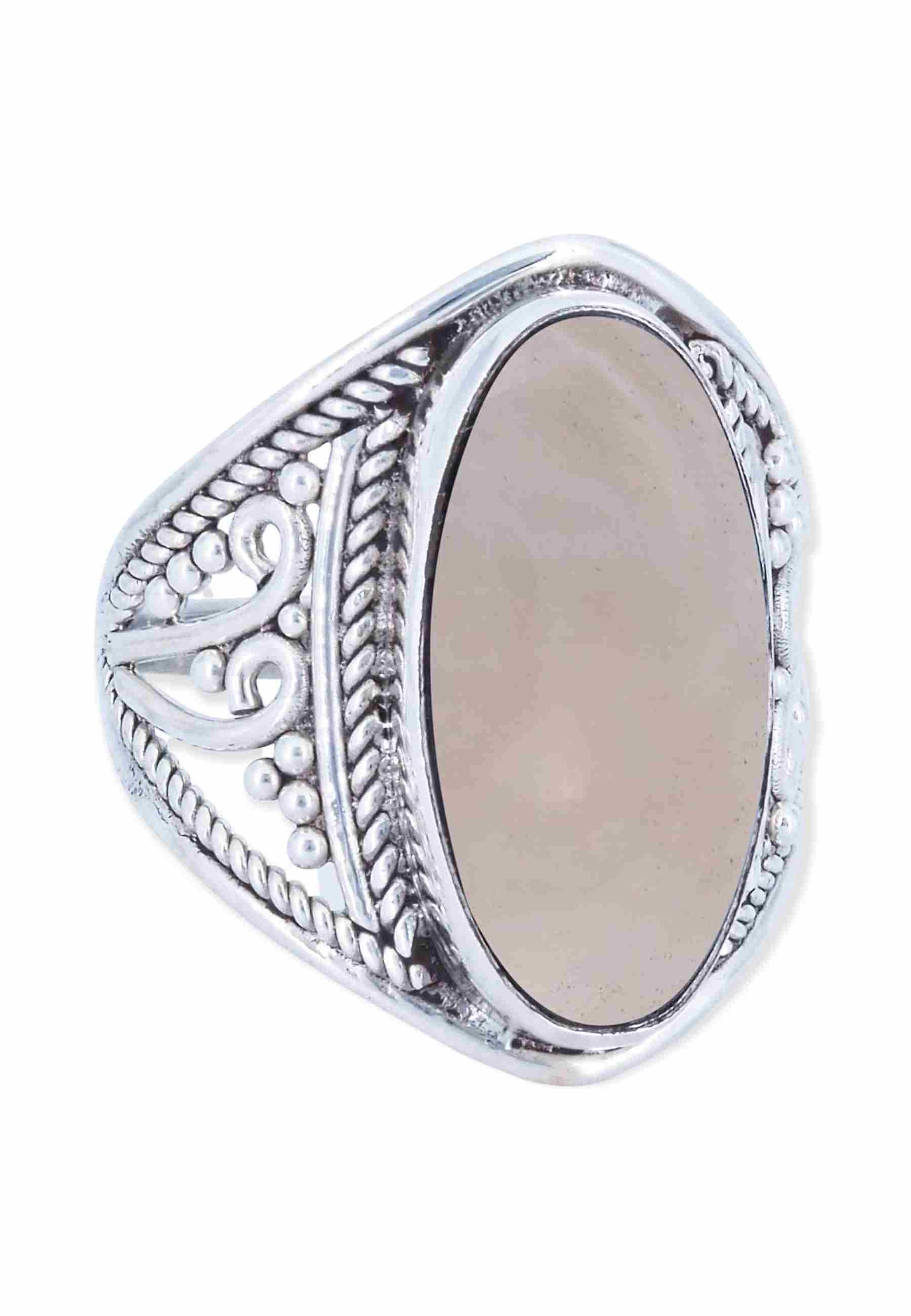 mantraroma Silberring DAHAB oval groß aus 925 Silber mit Rosenquarz (Ring m günstig online kaufen