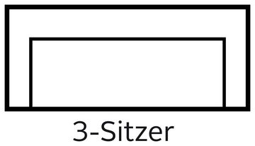 TRENDMANUFAKTUR 3-Sitzer Cecilia, mit Chromfüßen