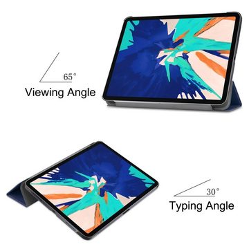 Wigento Tablet-Hülle Premium Smart Cover Blau Tasche Etuis Hülle für Apple iPad Pro 12.9 2020 Case
