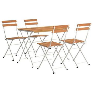 vidaXL Gartenlounge-Set 5-tlg. Bistro-Set Klappbar Massivholz Akazie und Stahl, (5-tlg)