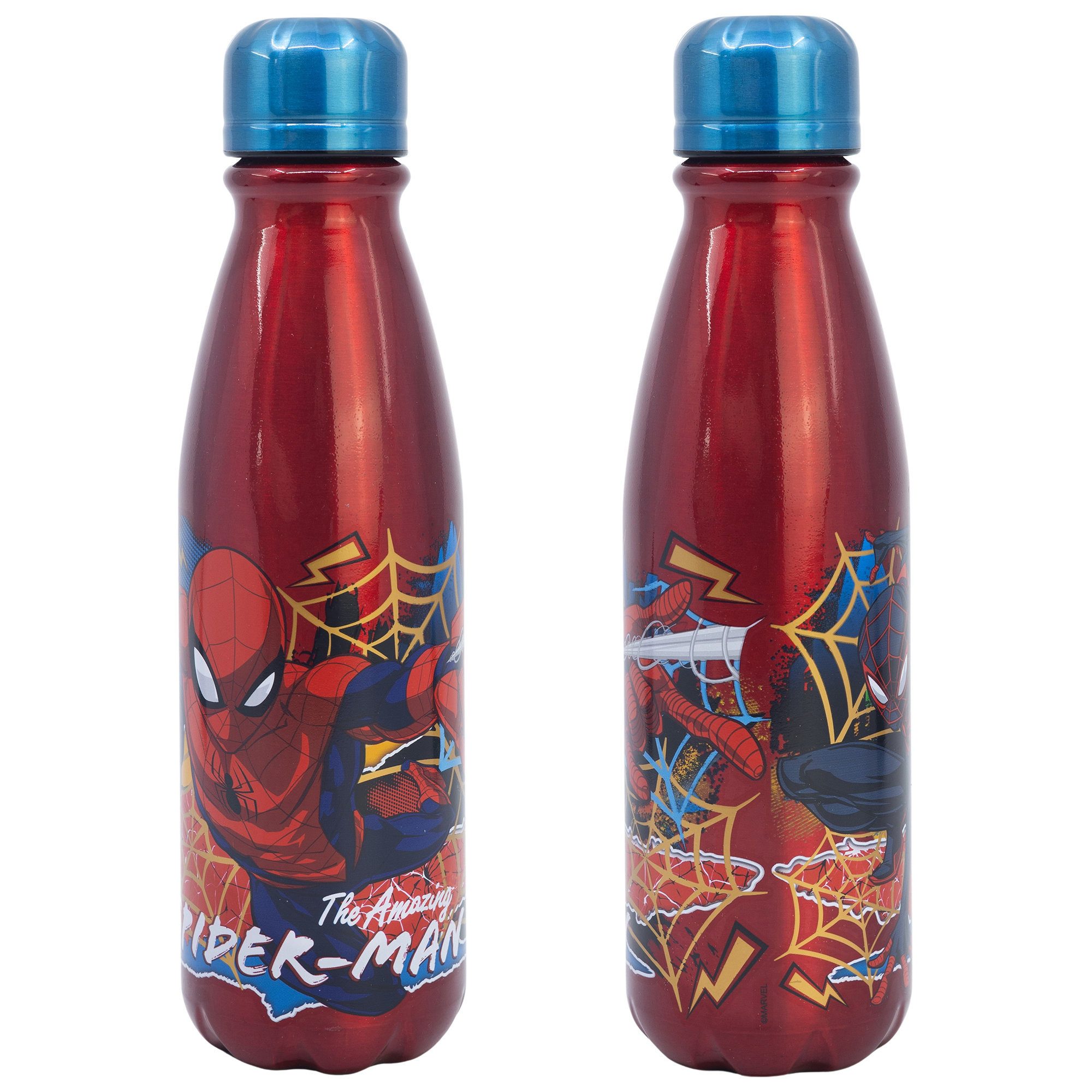 MARVEL Trinkflasche Marvel Spiderman Aluminium Wasserflasche Flasche 600 ml