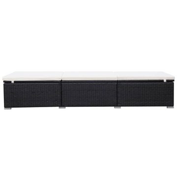 DOTMALL Relaxliege Sonnenliegen mit Auflage 2 Stk. Poly Rattan Schwarz