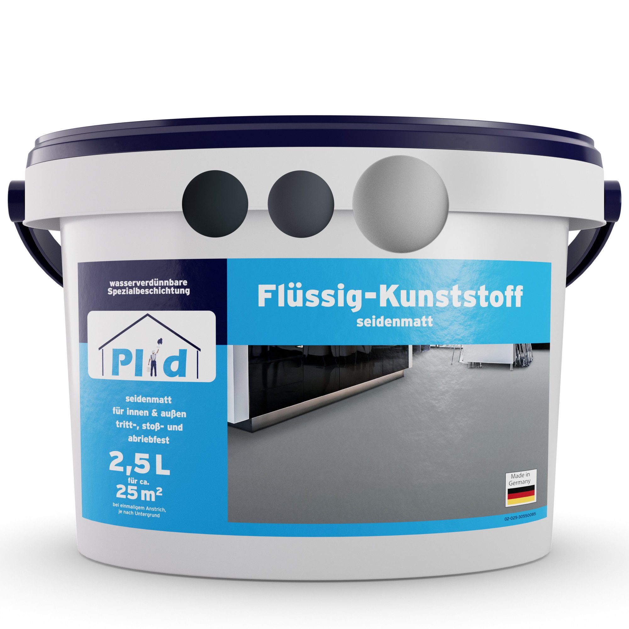plid Bodenversiegelung Flüssigkunststoff Innen & Außen - Bodenbeschichtung - Flüssig PVC, Wasserfest