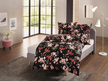 Bettwäsche Fleur in Gr. 135x200 oder 155x220 cm, Home affaire, Renforcé, 2 teilig, Bettwäsche aus Baumwolle, florale Bettwäsche mit Reißverschluss