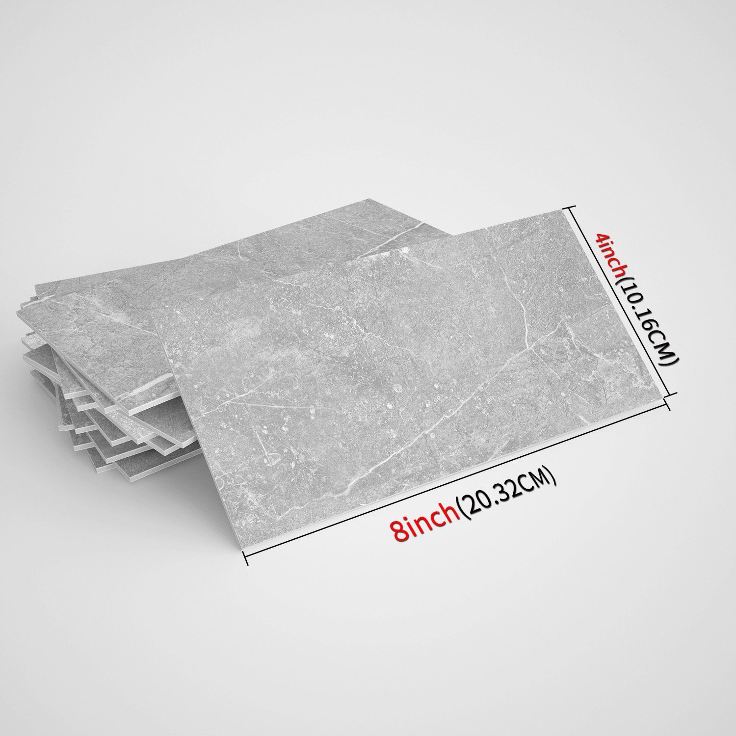 XDeer Wandfliese 16 Stück Fliese Aufkleber Fliesensticker,Vintage Boden Wandabziehbild, gray, Aufkleber selbstklebende Fliese 3D Kunst DIY Küche Bad Backsplash