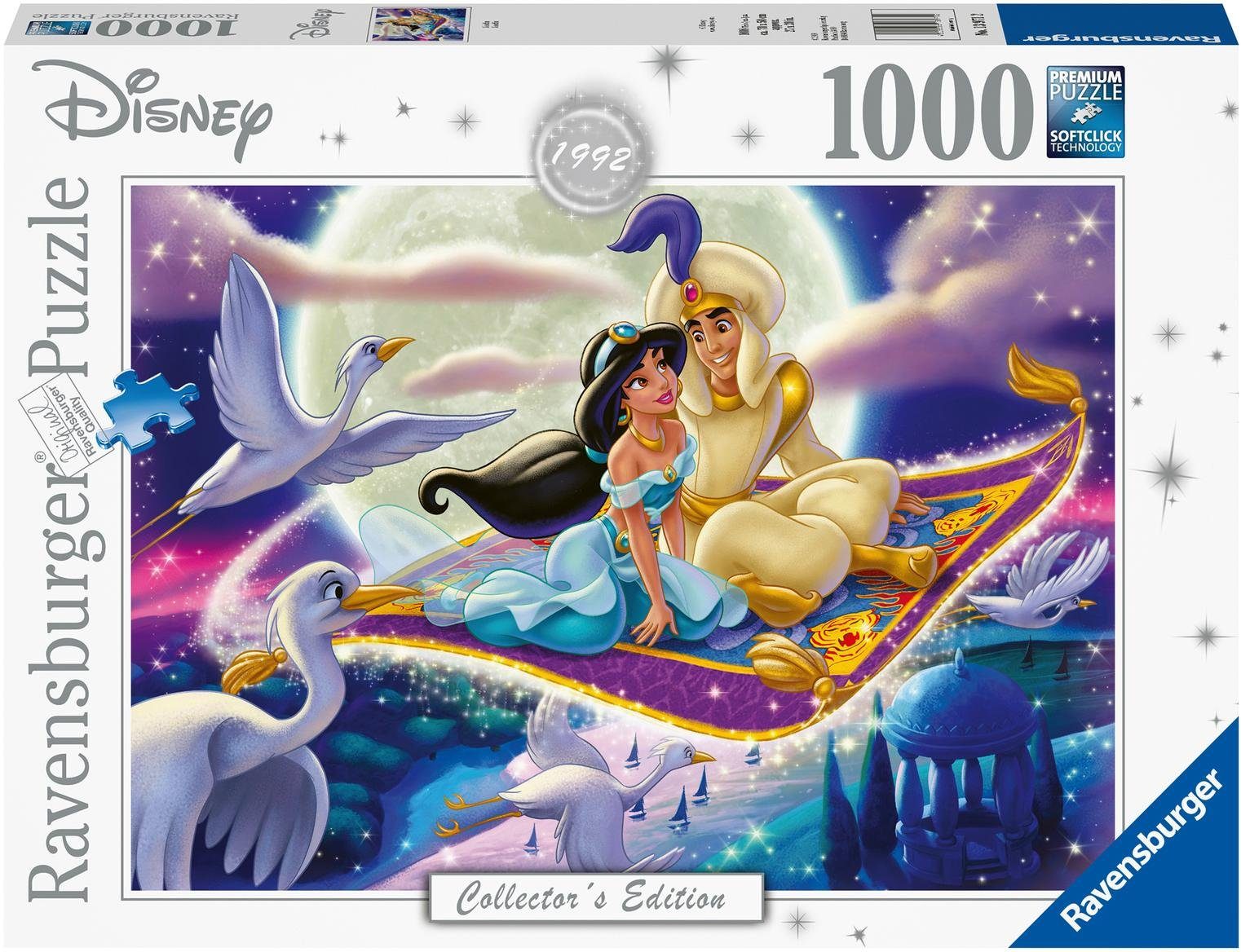 Ravensburger Puzzle - 1000 Made - Wald FSC® Collector`s schützt Disney in weltweit 1992 Edition, Germany, - Puzzleteile, Aladdin,