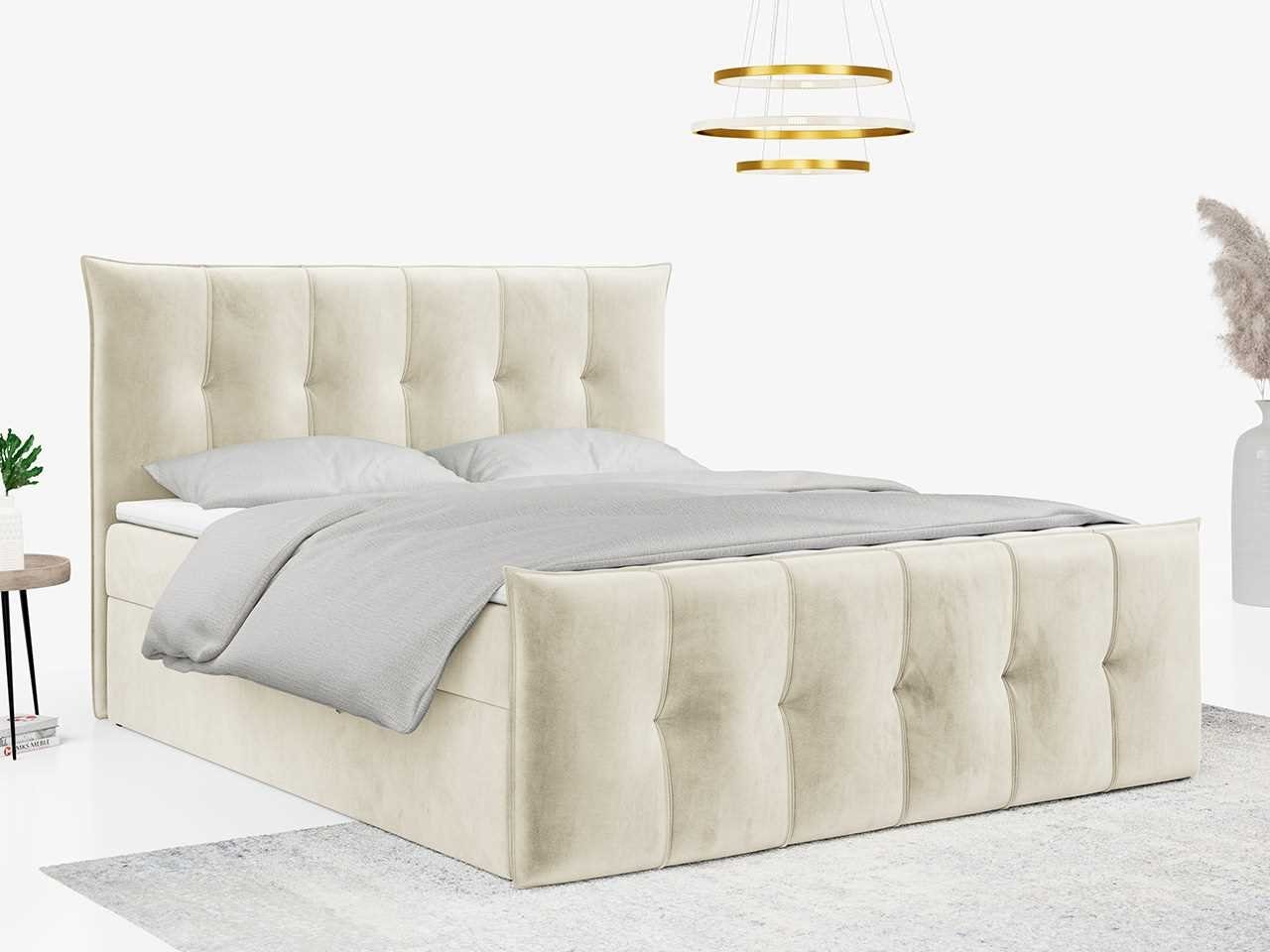 Boxspringbett - Polsterbett 11, mit PREMIUM Schlafzimmer MÖBEL Bettkasten Kopfteil für MKS Doppelbett mit