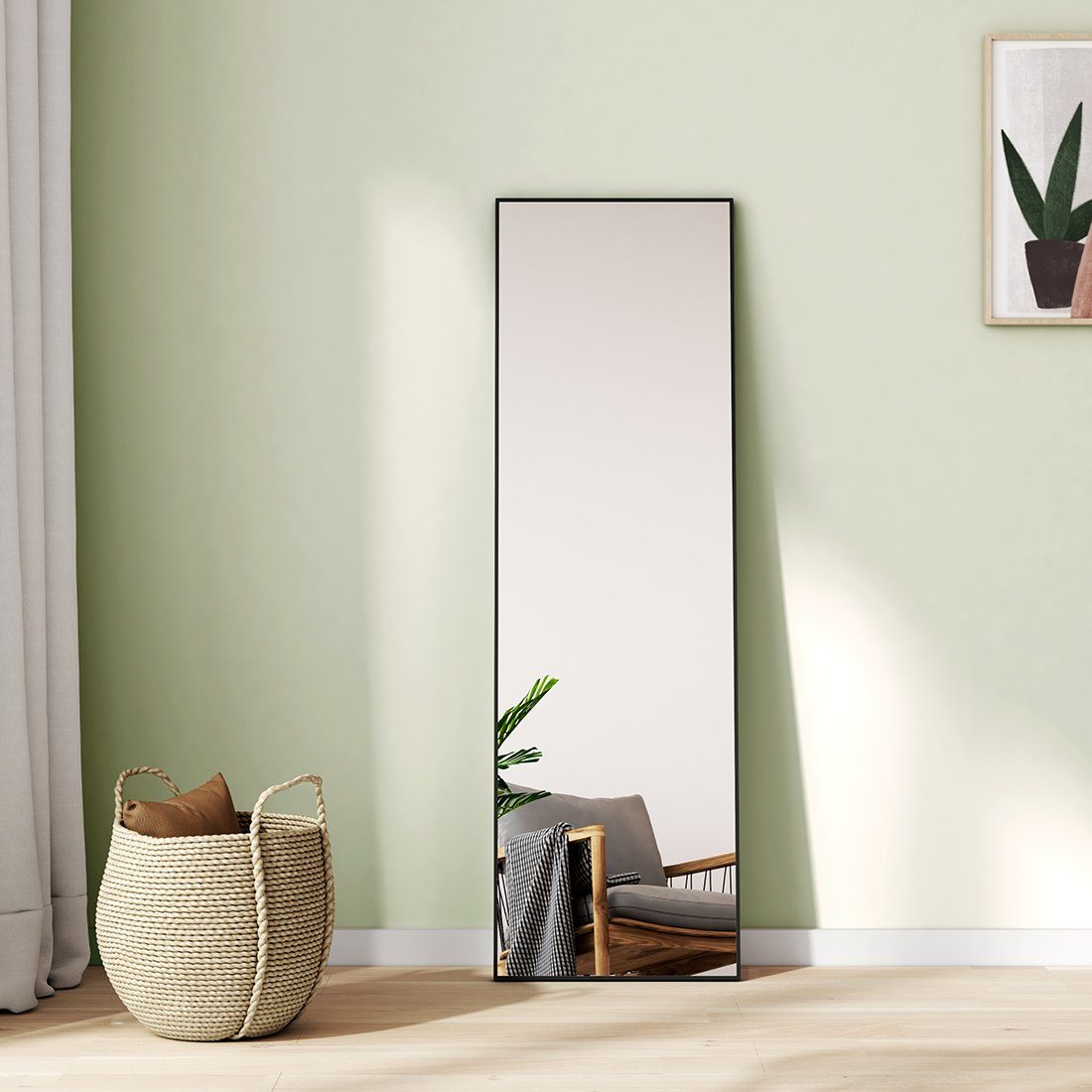 S'AFIELINA Ganzkörperspiegel 120x37cm Ganzkörperspiegel HD Standspiegel  Wandspiegel mit Haken, Ankleidezimmer, Schlafzimmer, Wohnzimmer