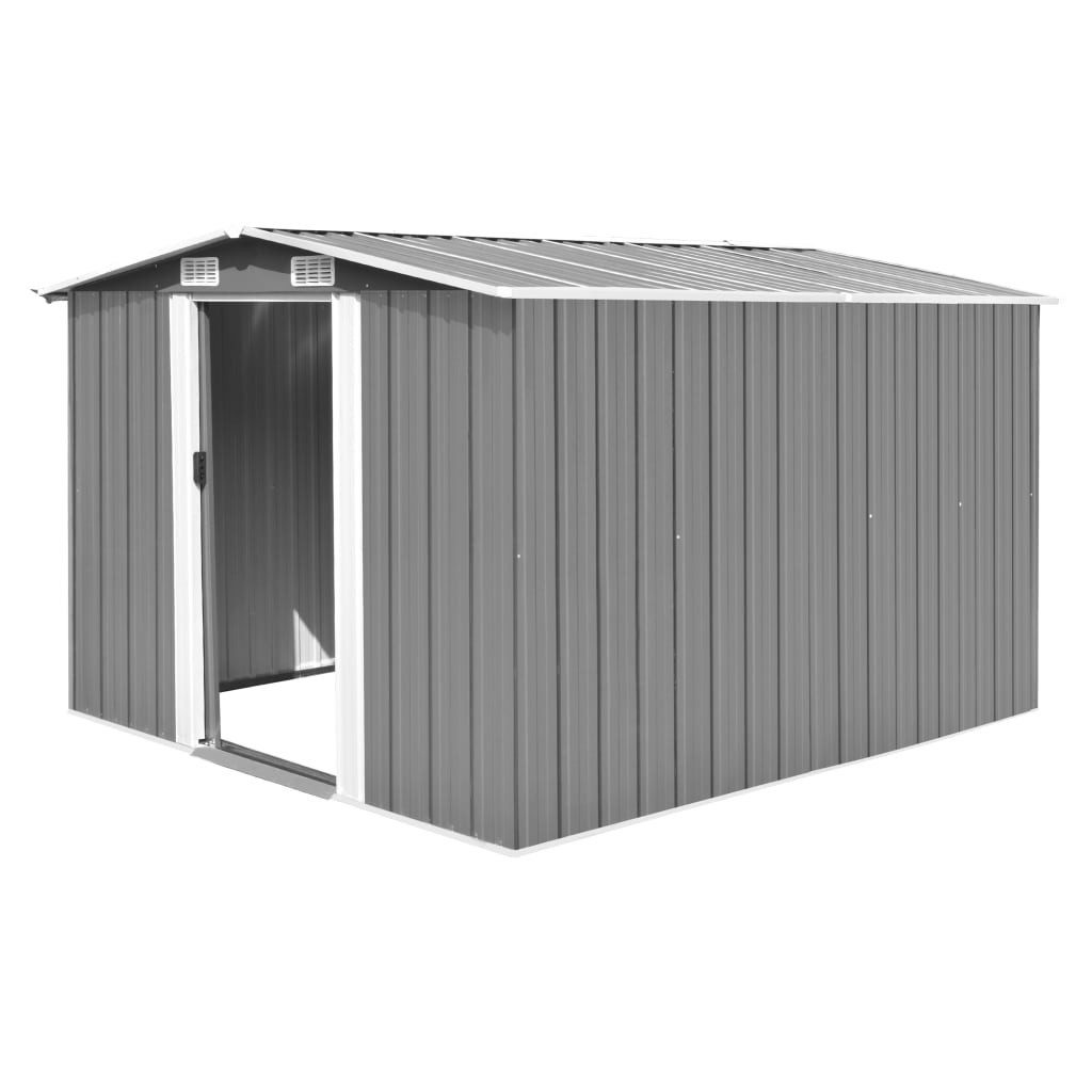 Garten-Geräteschrank 257 x 298 x 178 cm Geräteschuppen 257x298x178 cm Metall Grau