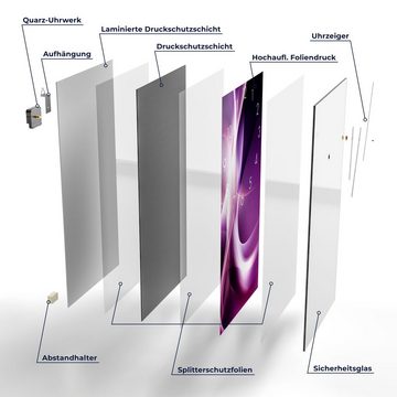 DEQORI Wanduhr 'Violettes Lichtspiel' (Glas Glasuhr modern Wand Uhr Design Küchenuhr)