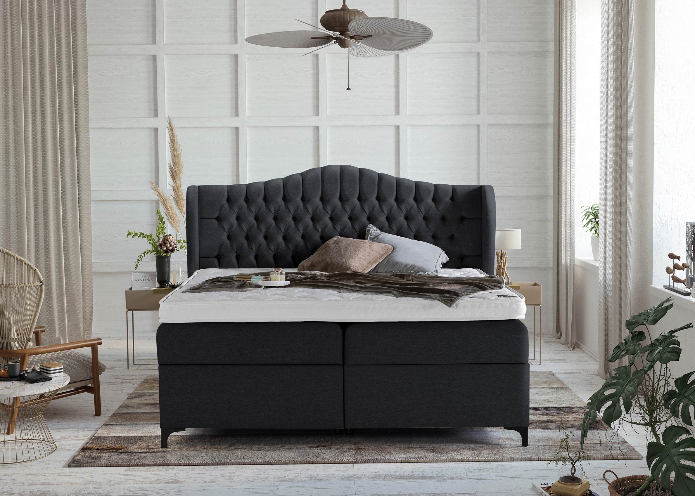 BettCo Stauraumbett Boxspringbett mit Bettkasten Maison günstig online kaufen