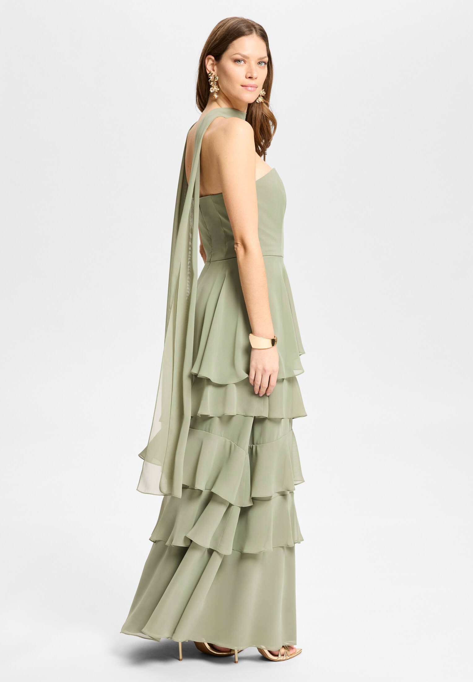 SWING Abendkleid - Abendkleid aus Chiffon mit Volants Taillierter Schnitt mit fließendem Rockteil