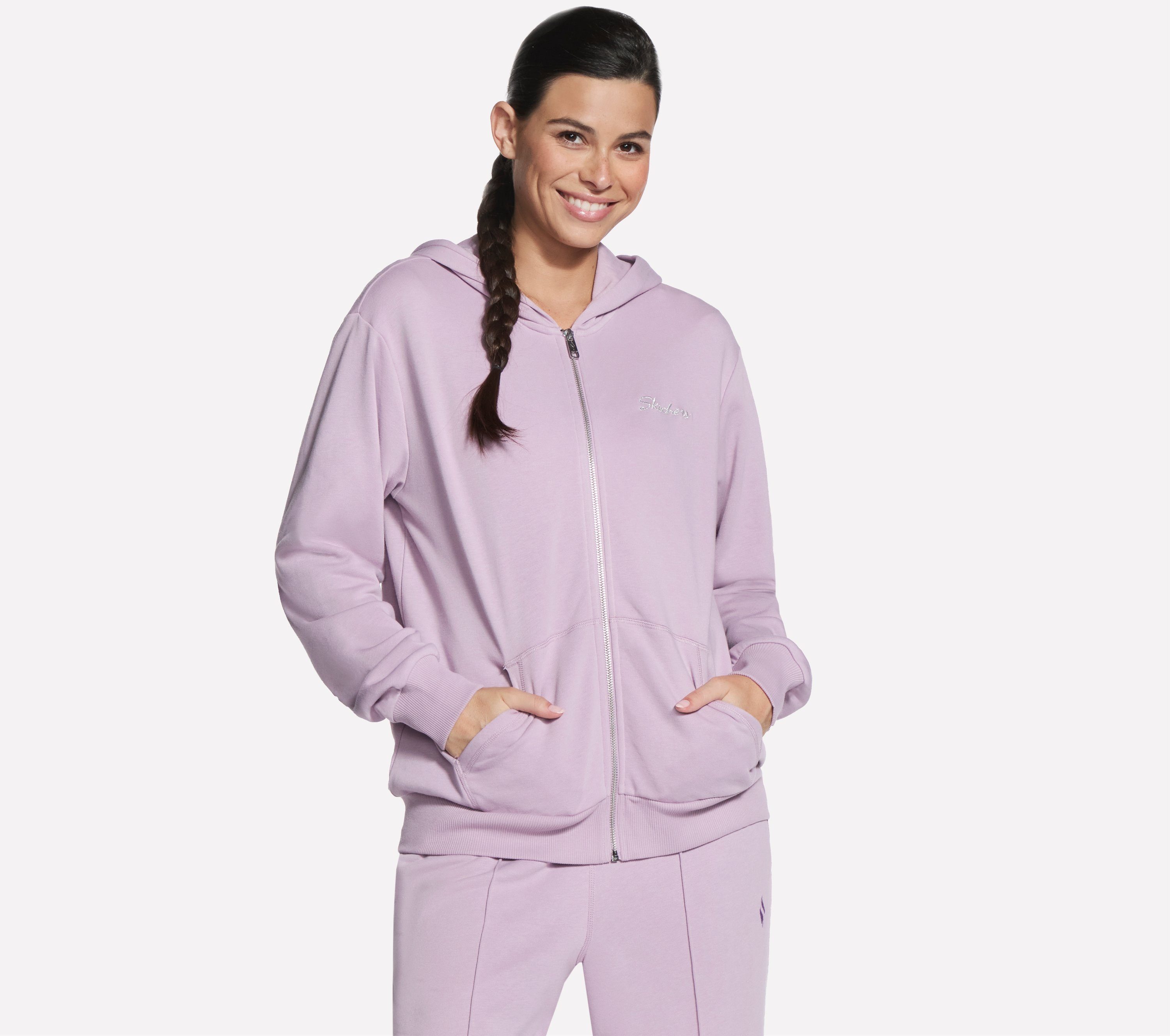 Skechers Kapuzensweatjacke SIGNATURE FZ HOODIE mit Kapuze, aus Baumwolle und Polyester