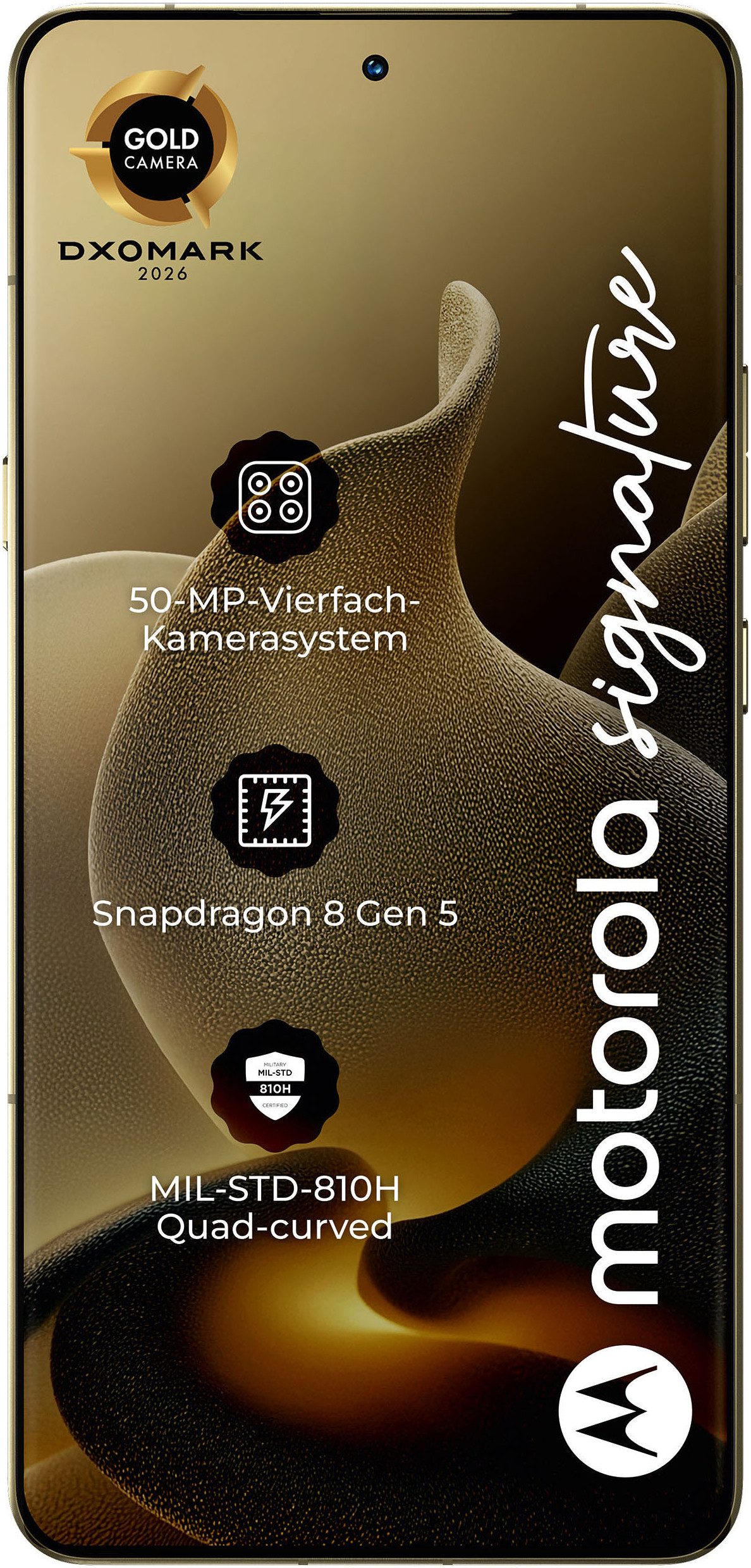 Motorola Signature Smartphone (17,22 cm/6,78 Zoll, 512 GB Speicherplatz, 50 MP Kamera, Super-HD+-Display, Corning Gorilla Glass Victus2, 90W-TurboPower)