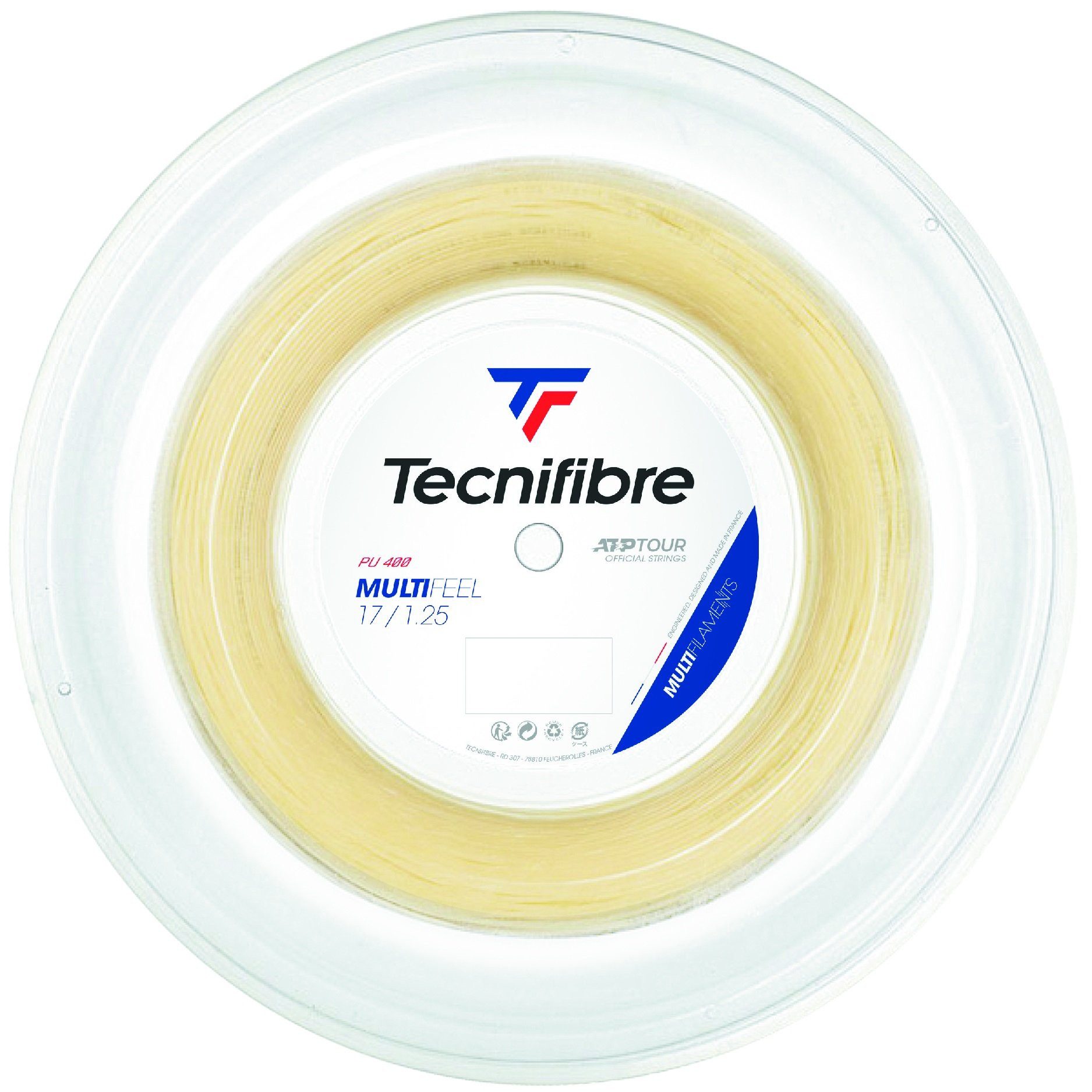 Tecnifibre Tennissaite Multifeel (Touch+Kontrolle) natur 200m Rolle, Saitendicke: 1.30