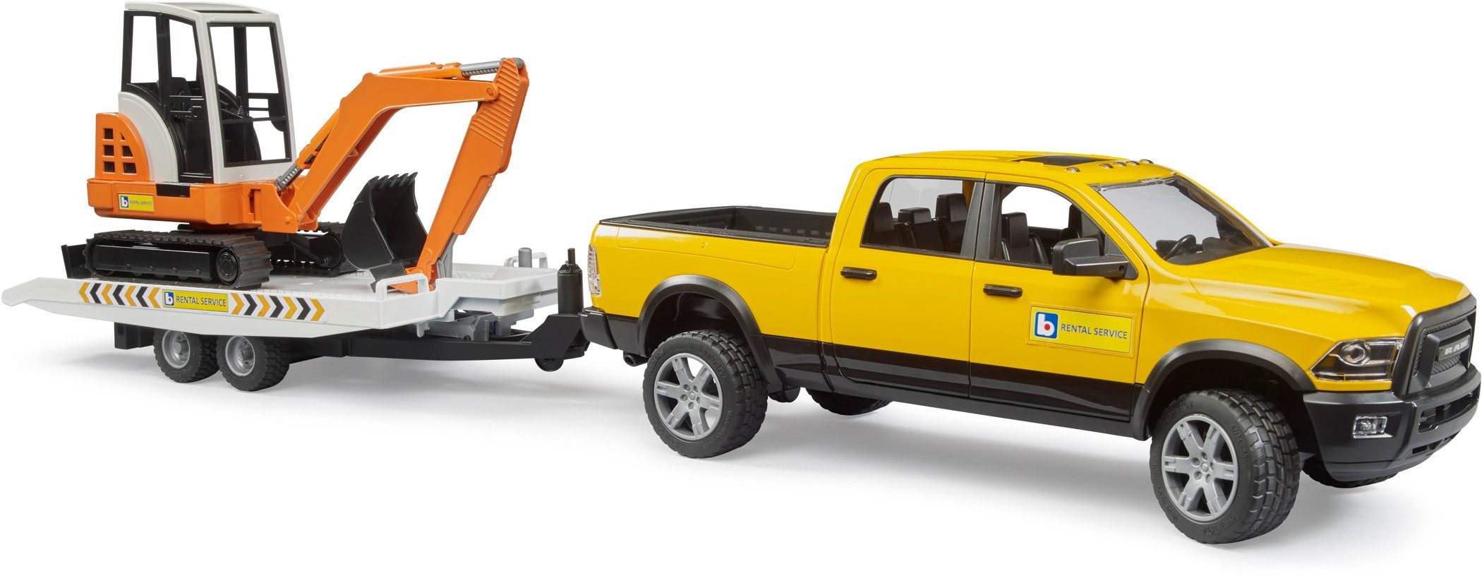 Bruder® Spielzeug-Bagger Spielfahrzeug RAM 2500 Power Wagon Rental Anhänger günstig online kaufen