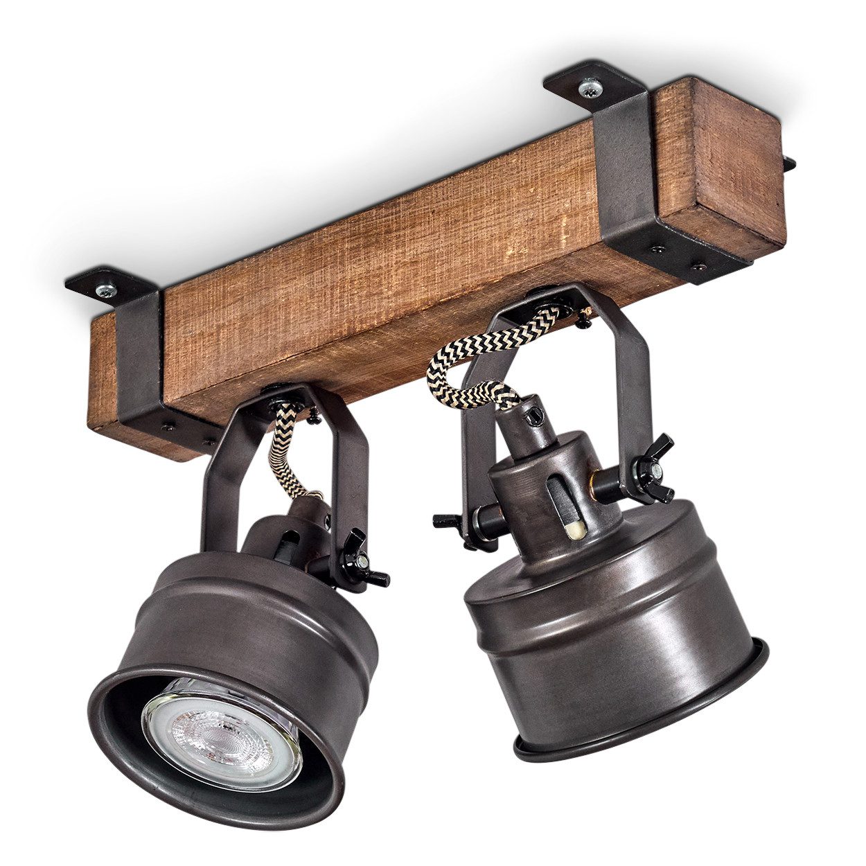 hofstein Deckenleuchte »Villanuova« Deckenlampe aus Metall/Holz günstig online kaufen